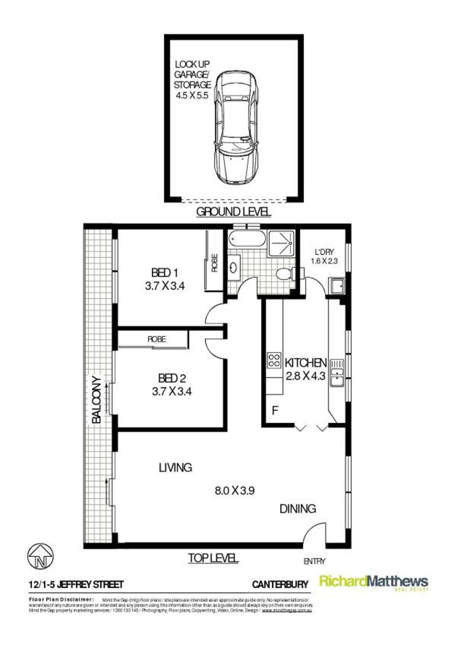 Floorplan of Homely apartment listing, 12/1-5 Jeffrey Street, Canterbury NSW 2193