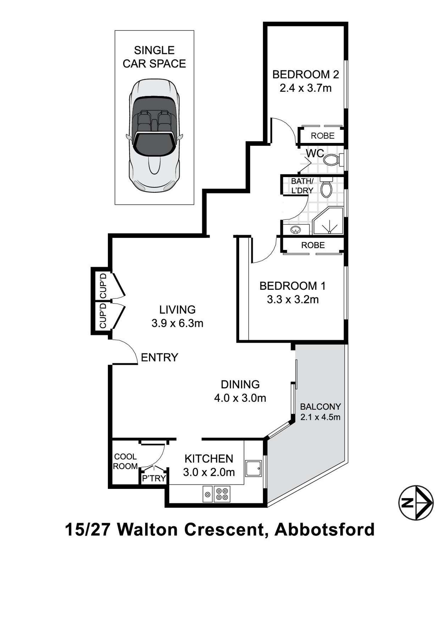 Floorplan of Homely apartment listing, 15/27 Walton Crescent, Abbotsford NSW 2046