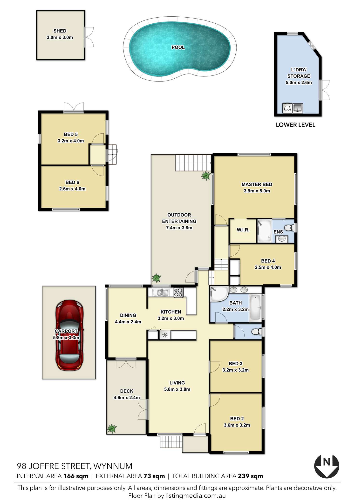 Floorplan of Homely house listing, 98 Joffre Street, Wynnum QLD 4178