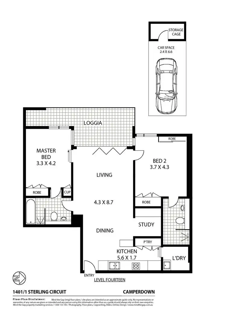 Floorplan of Homely apartment listing, 1401/1 Sterling Circuit, Camperdown NSW 2050