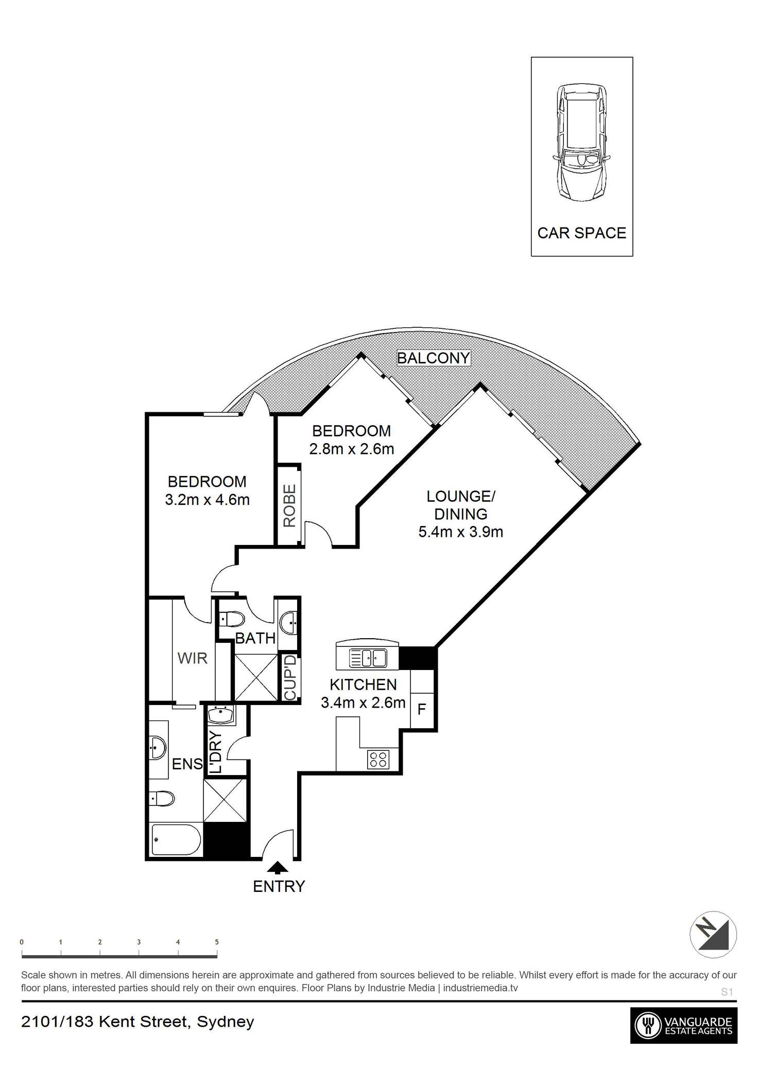 Floorplan of Homely apartment listing, 2101/183 Kent Street, Sydney NSW 2000