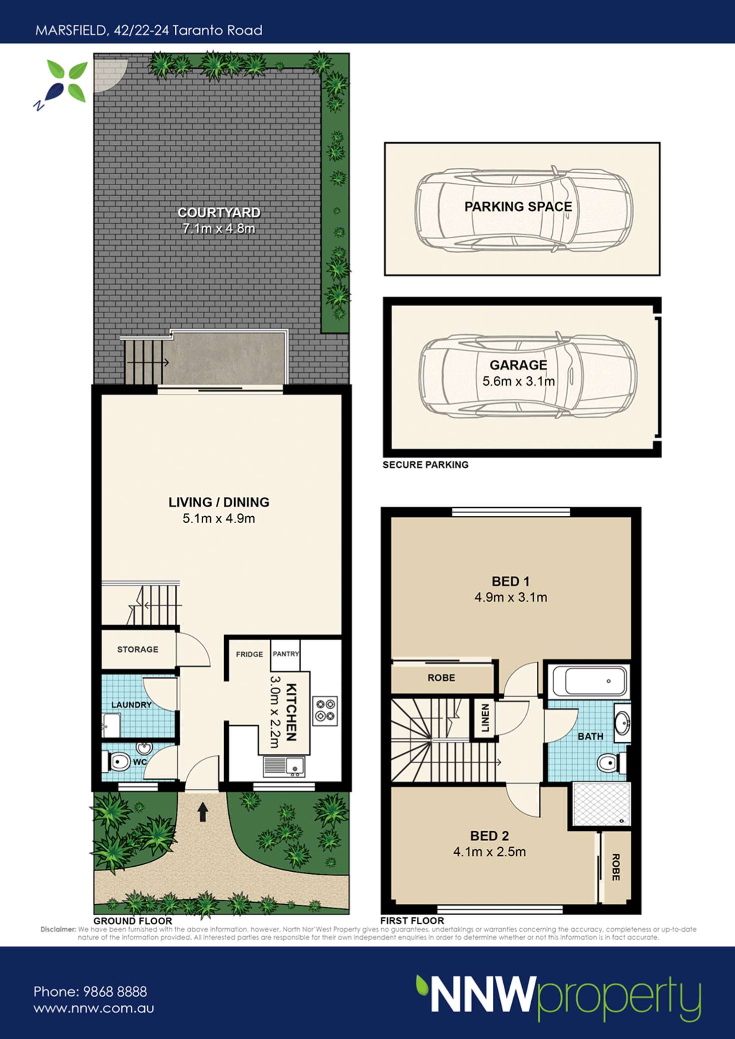 Floorplan of Homely townhouse listing, 42/22-24 Taranto Road, Marsfield NSW 2122