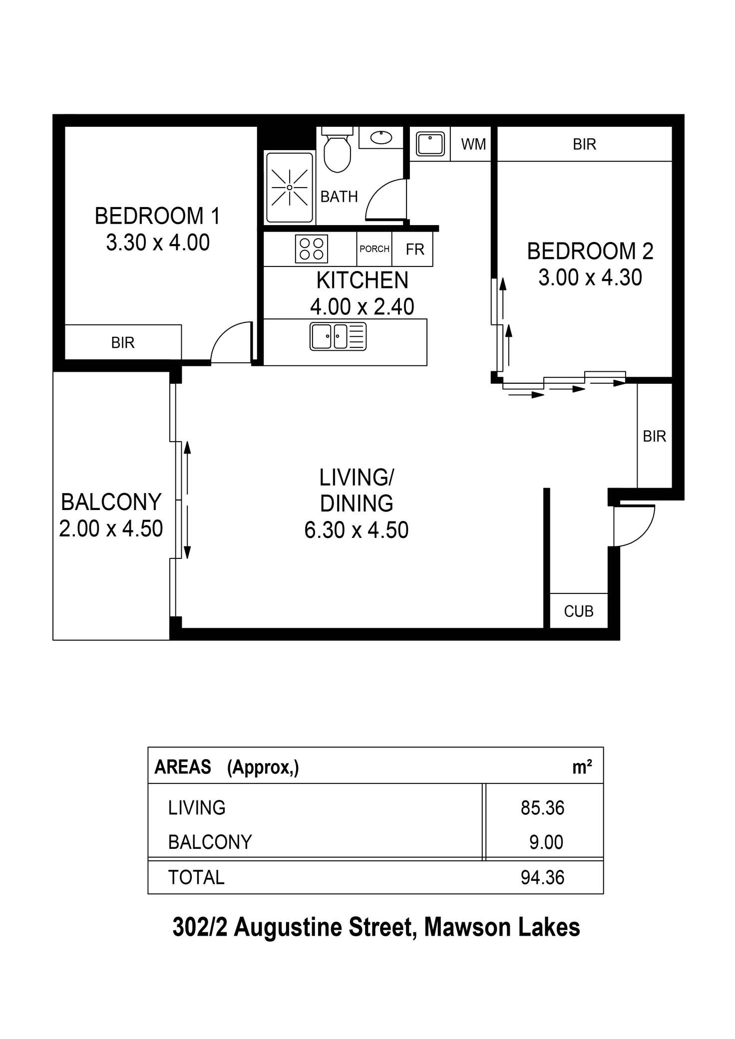 Floorplan of Homely apartment listing, 302/2 Augustine Street, Mawson Lakes SA 5095