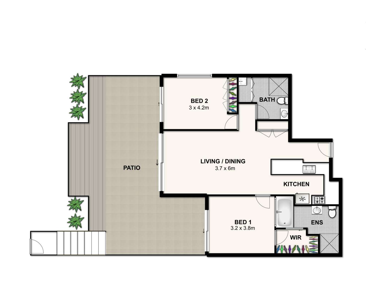 Floorplan of Homely apartment listing, Level G/5/20 Newstead Terrace, Newstead QLD 4006