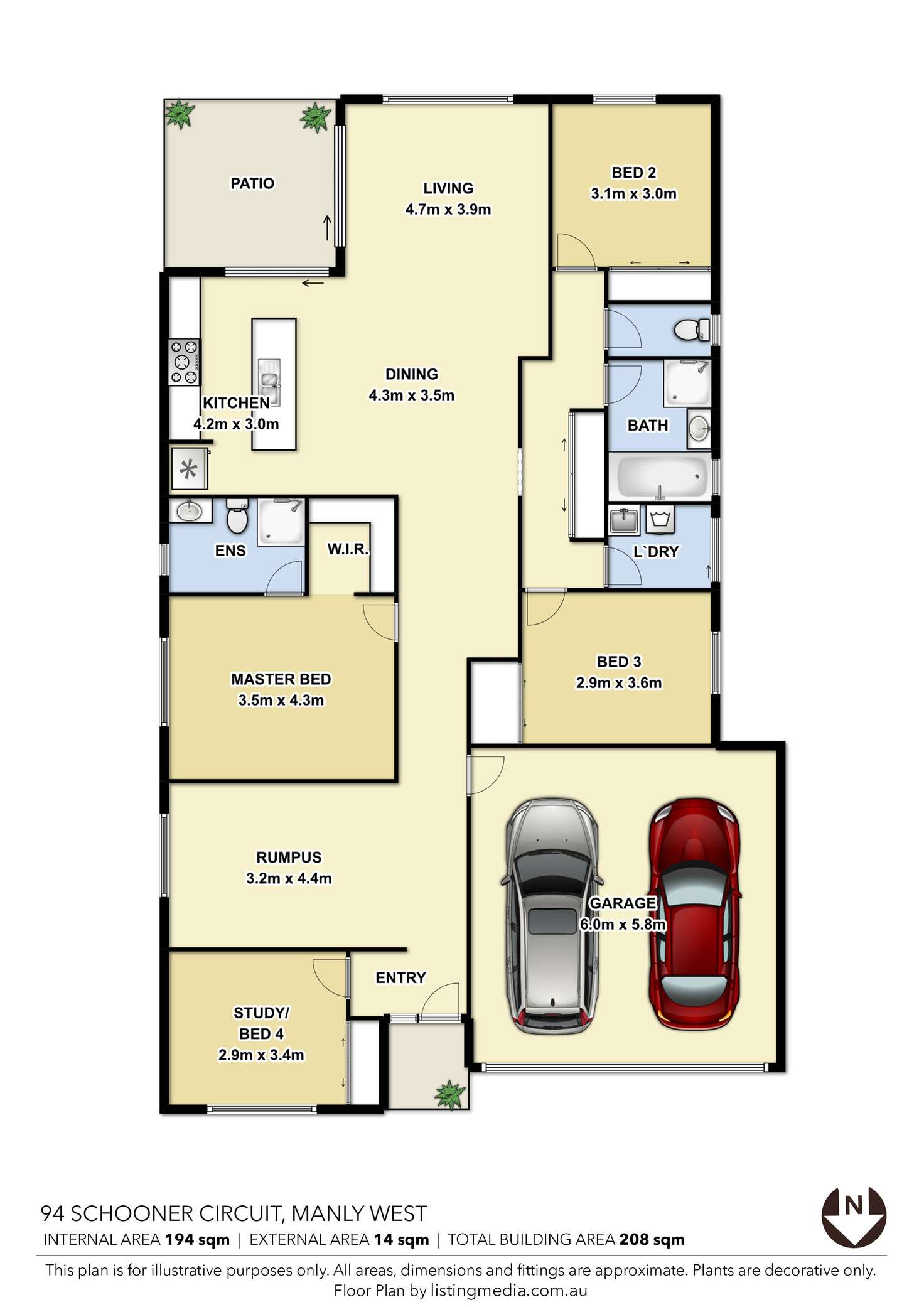 Floorplan of Homely house listing, 94 Schooner Circuit, Manly West QLD 4179