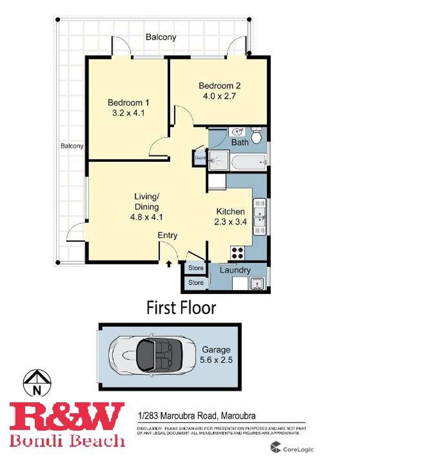 Floorplan of Homely apartment listing, 1/283 Maroubra Road, Maroubra NSW 2035