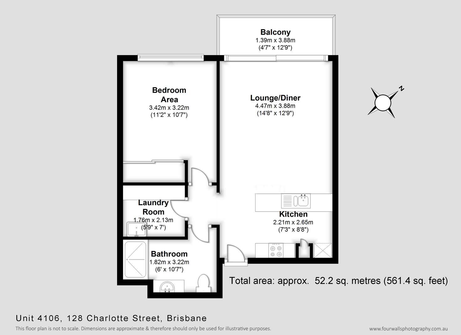 Floorplan of Homely apartment listing, 4106/128 Charlotte Street, Brisbane City QLD 4000