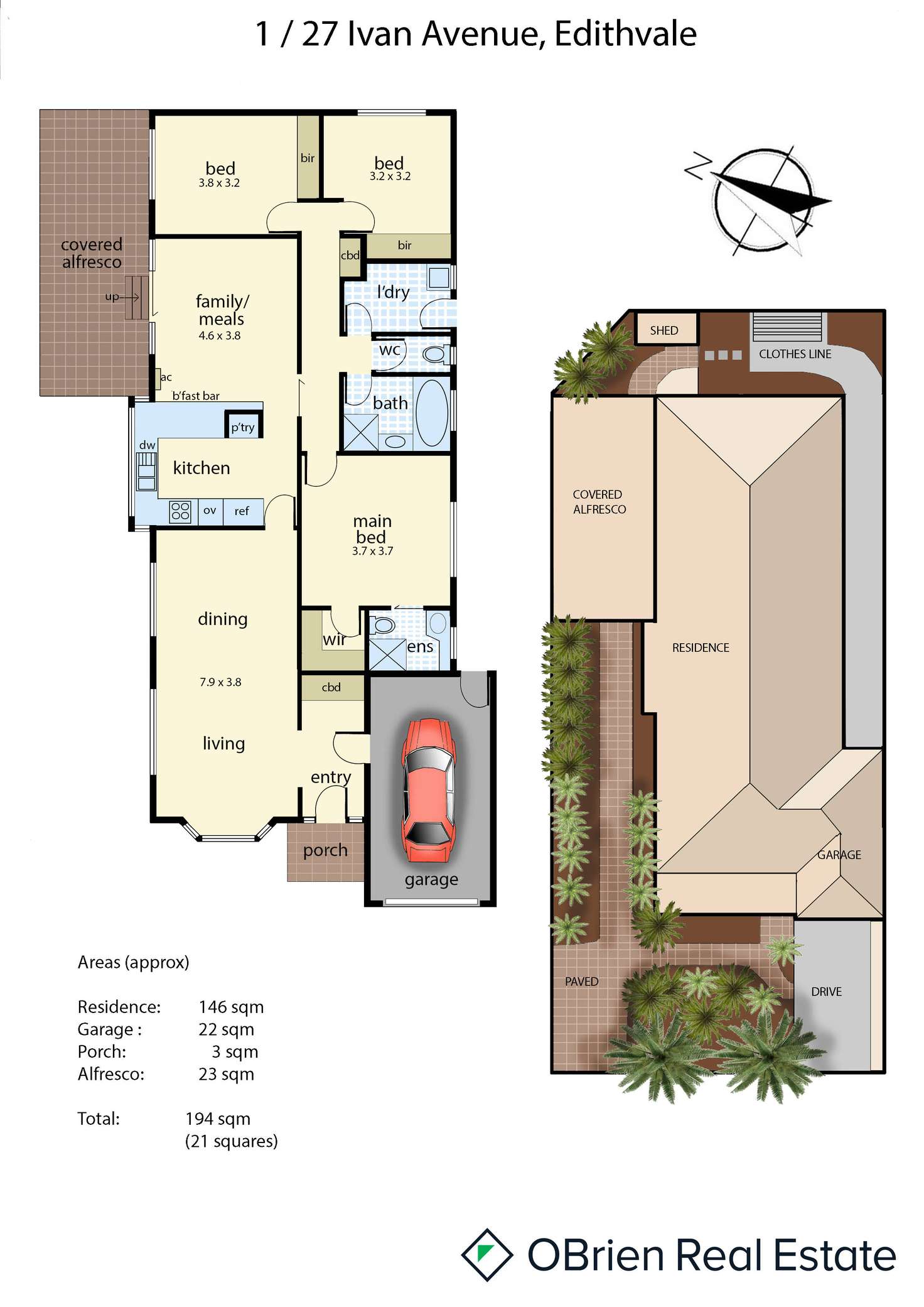 Floorplan of Homely unit listing, 1/27 Ivan Avenue, Edithvale VIC 3196