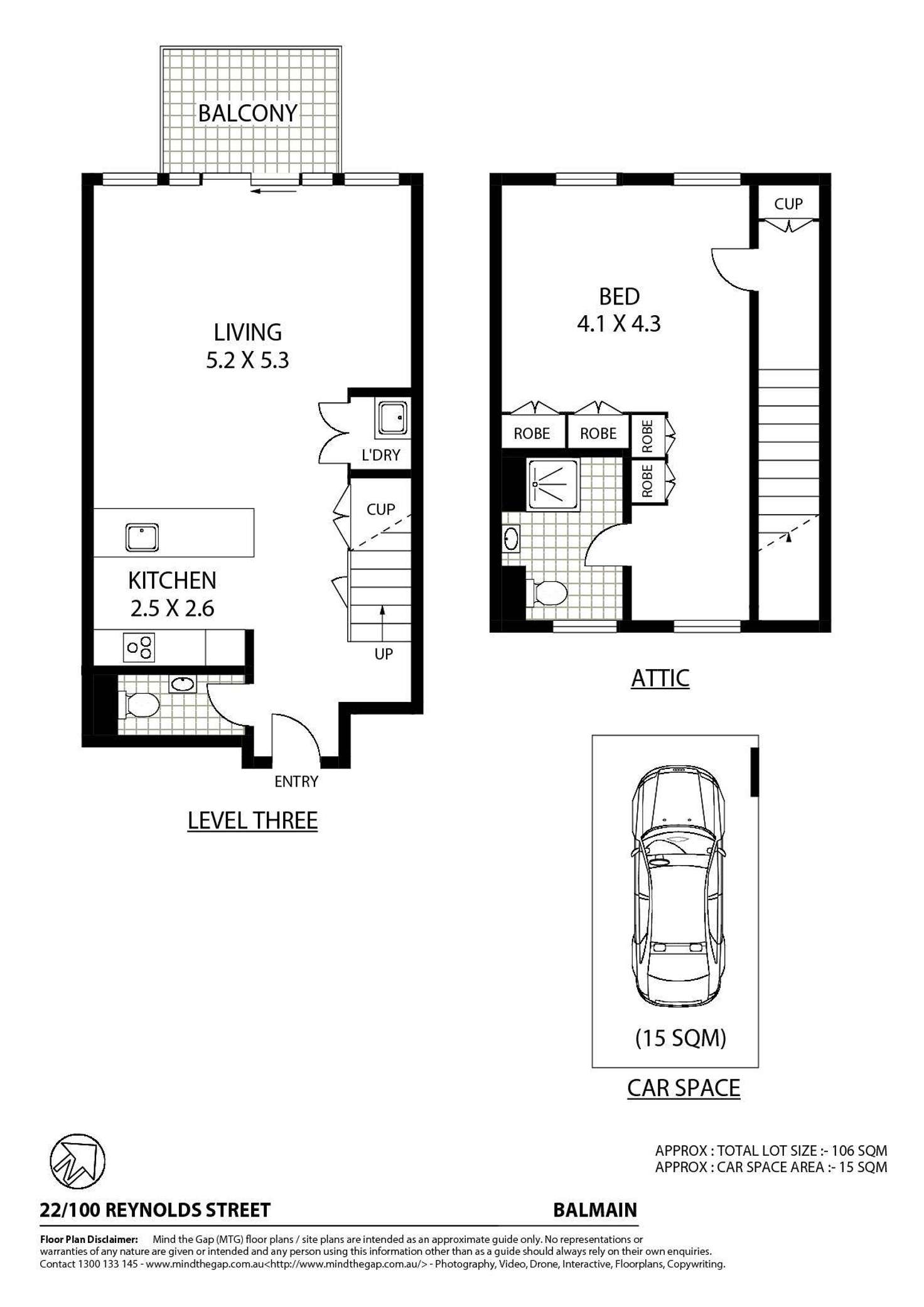 Floorplan of Homely apartment listing, 22/100 Reynolds Street, Balmain NSW 2041