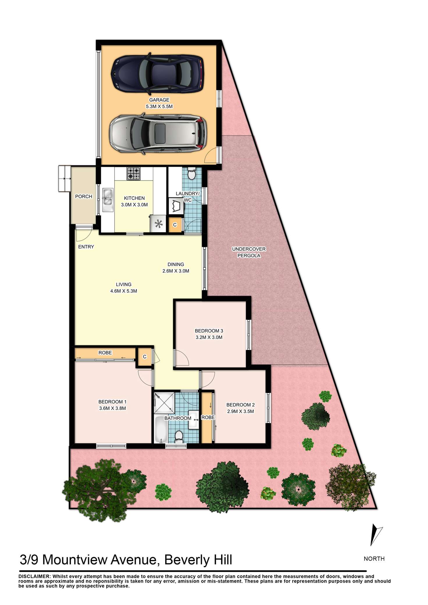 Floorplan of Homely villa listing, 3/9 Mountview Avenue, Beverly Hills NSW 2209
