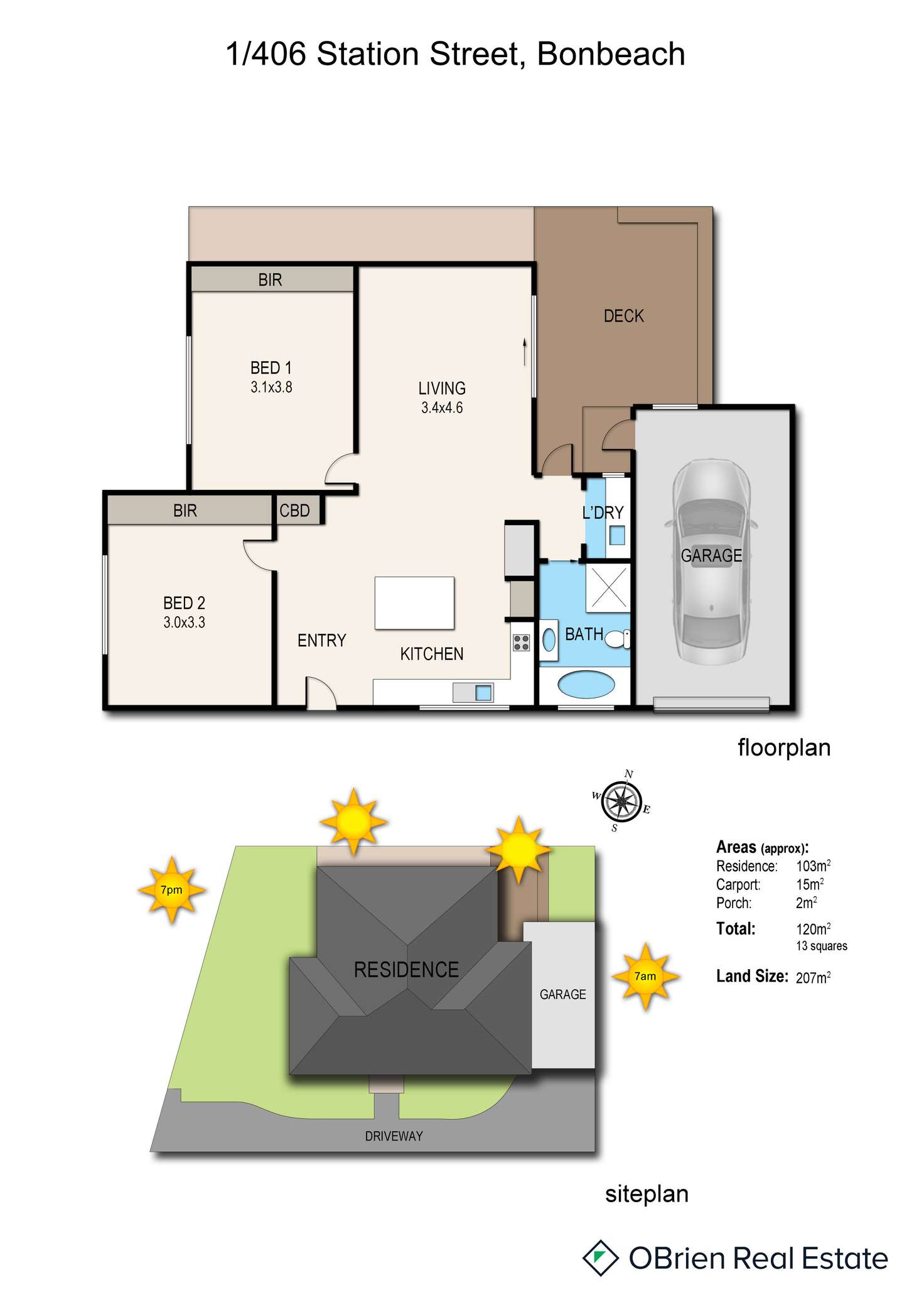 Floorplan of Homely unit listing, 1/406-407 Station Street, Bonbeach VIC 3196