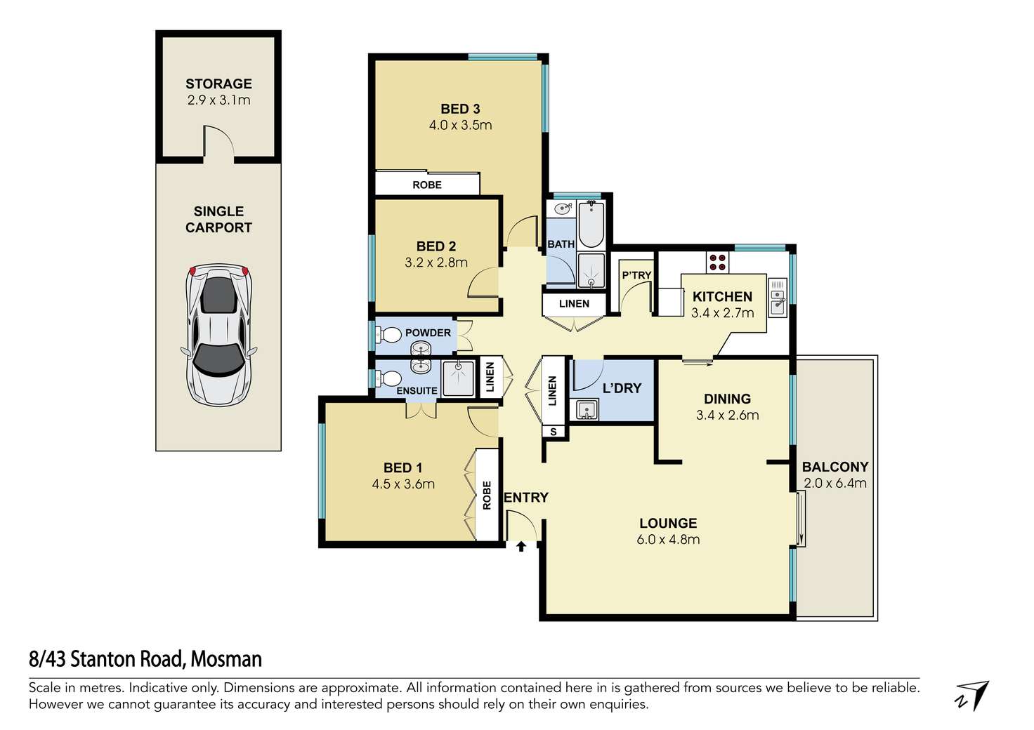 Floorplan of Homely apartment listing, 8/43 Stanton Road, Mosman NSW 2088