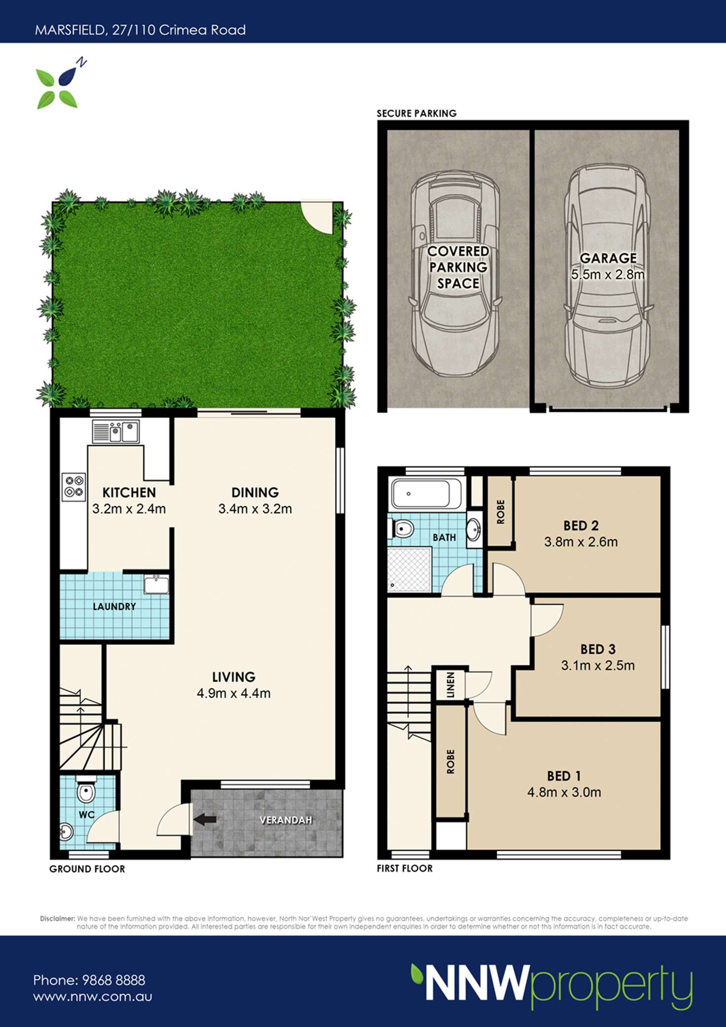 Floorplan of Homely townhouse listing, 27/110 Crimea Road, Marsfield NSW 2122