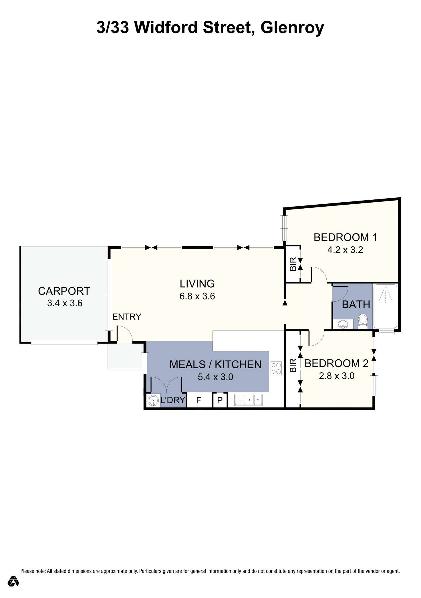 Floorplan of Homely unit listing, 3/33 Widford Street, Glenroy VIC 3046