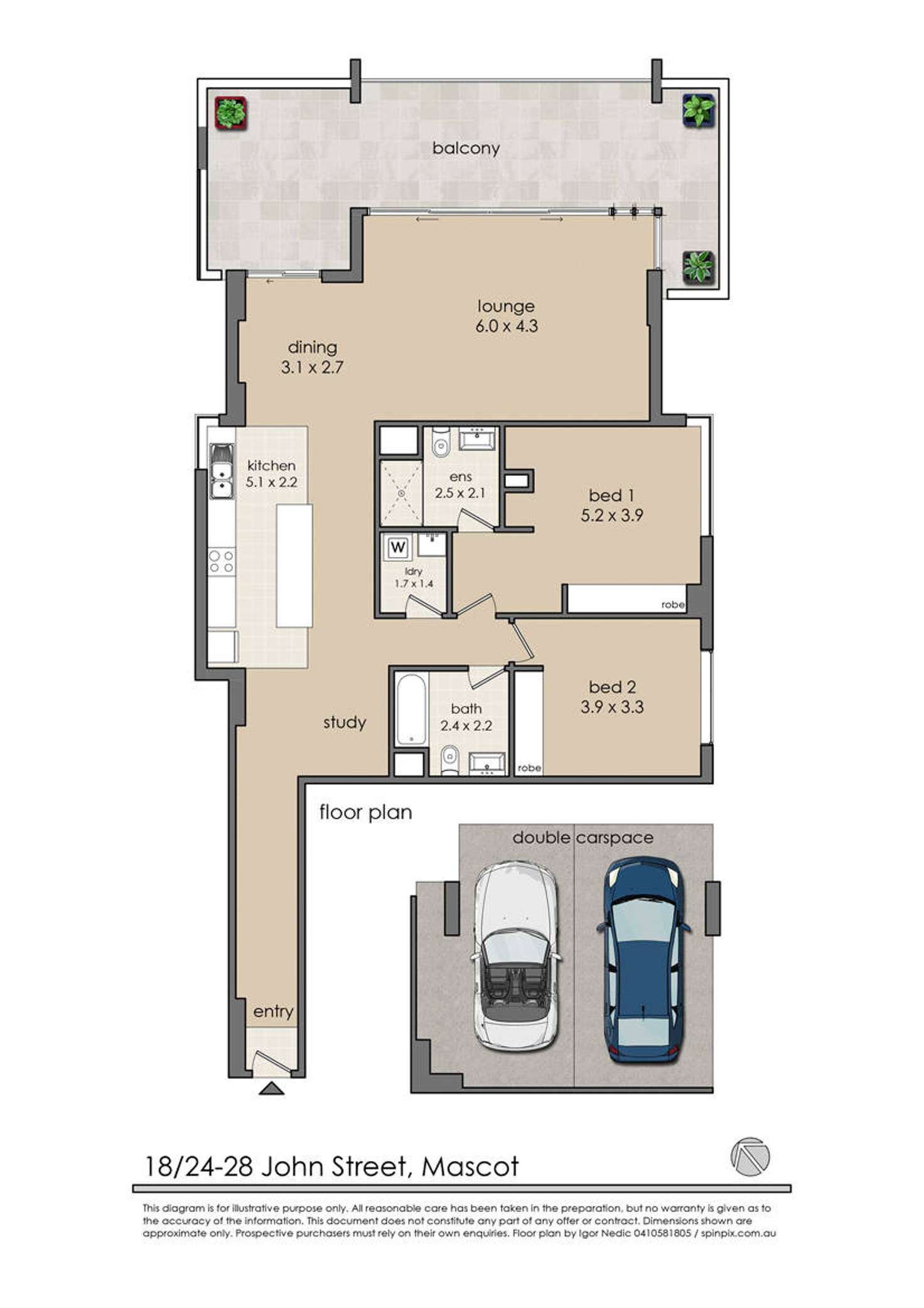 Floorplan of Homely apartment listing, 37/24-28 John Street, Mascot NSW 2020