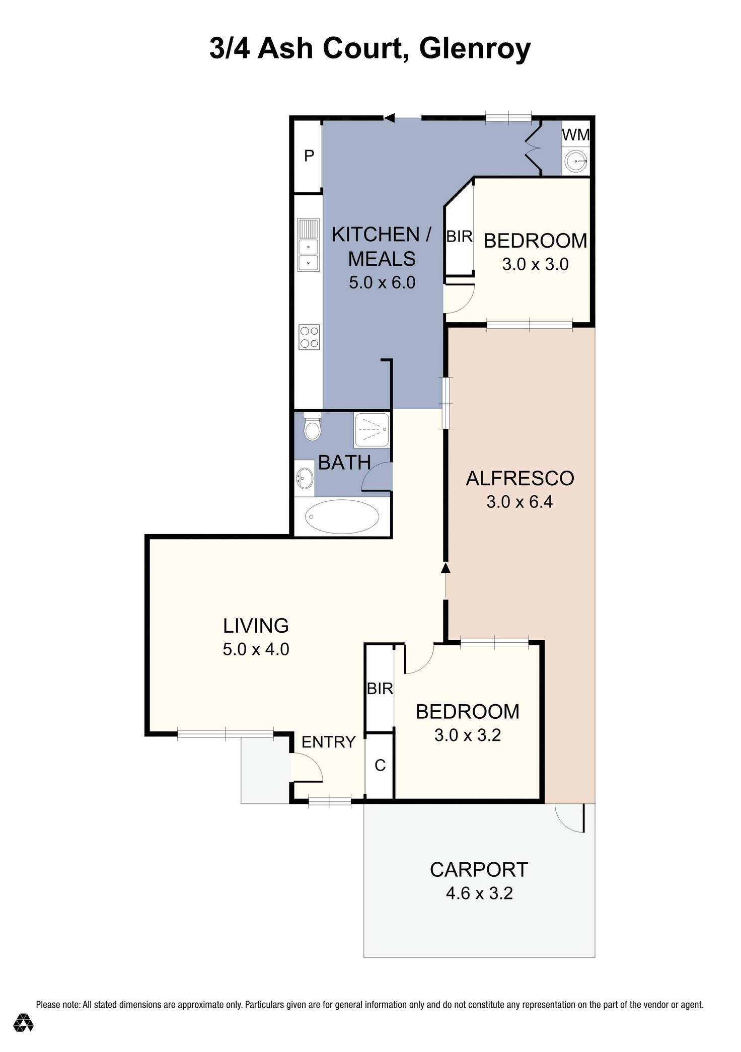 Floorplan of Homely unit listing, 3/4 Ash Court, Glenroy VIC 3046