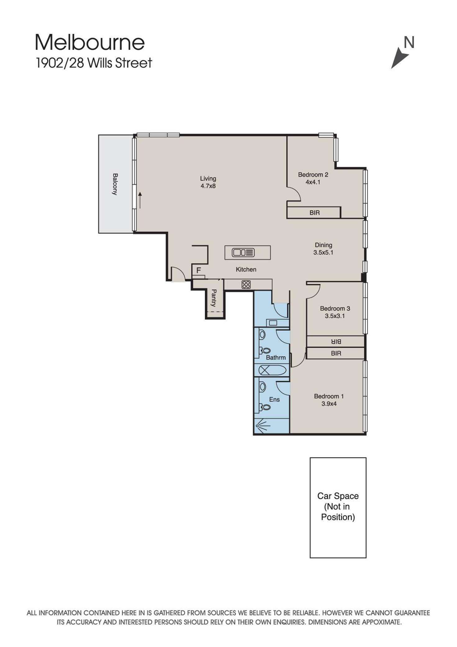 Floorplan of Homely apartment listing, 1902/28 Wills Street, Melbourne VIC 3000