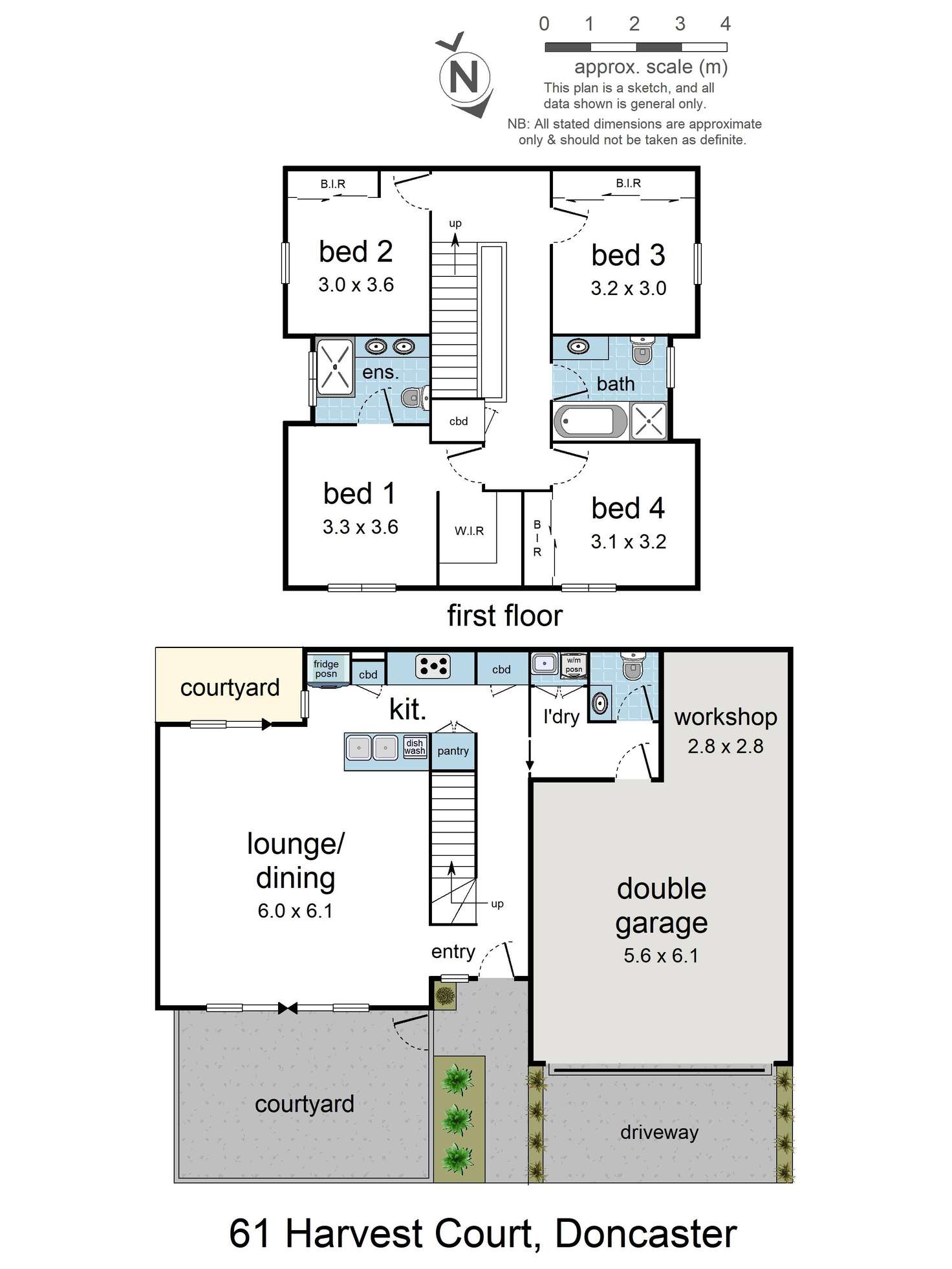 Floorplan of Homely townhouse listing, 61 Harvest Court, Doncaster VIC 3108