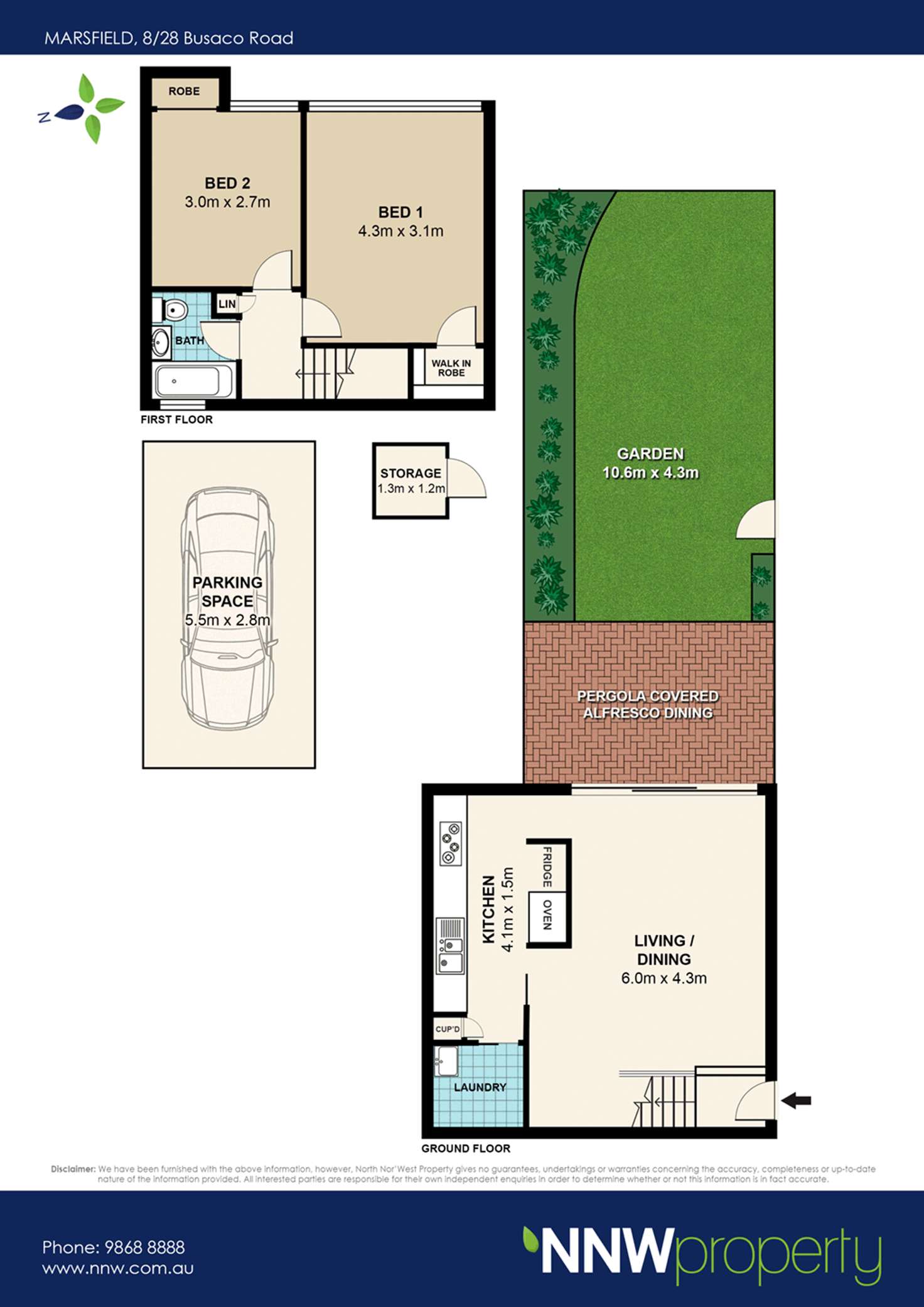 Floorplan of Homely townhouse listing, 8/28 Busaco Road, Marsfield NSW 2122