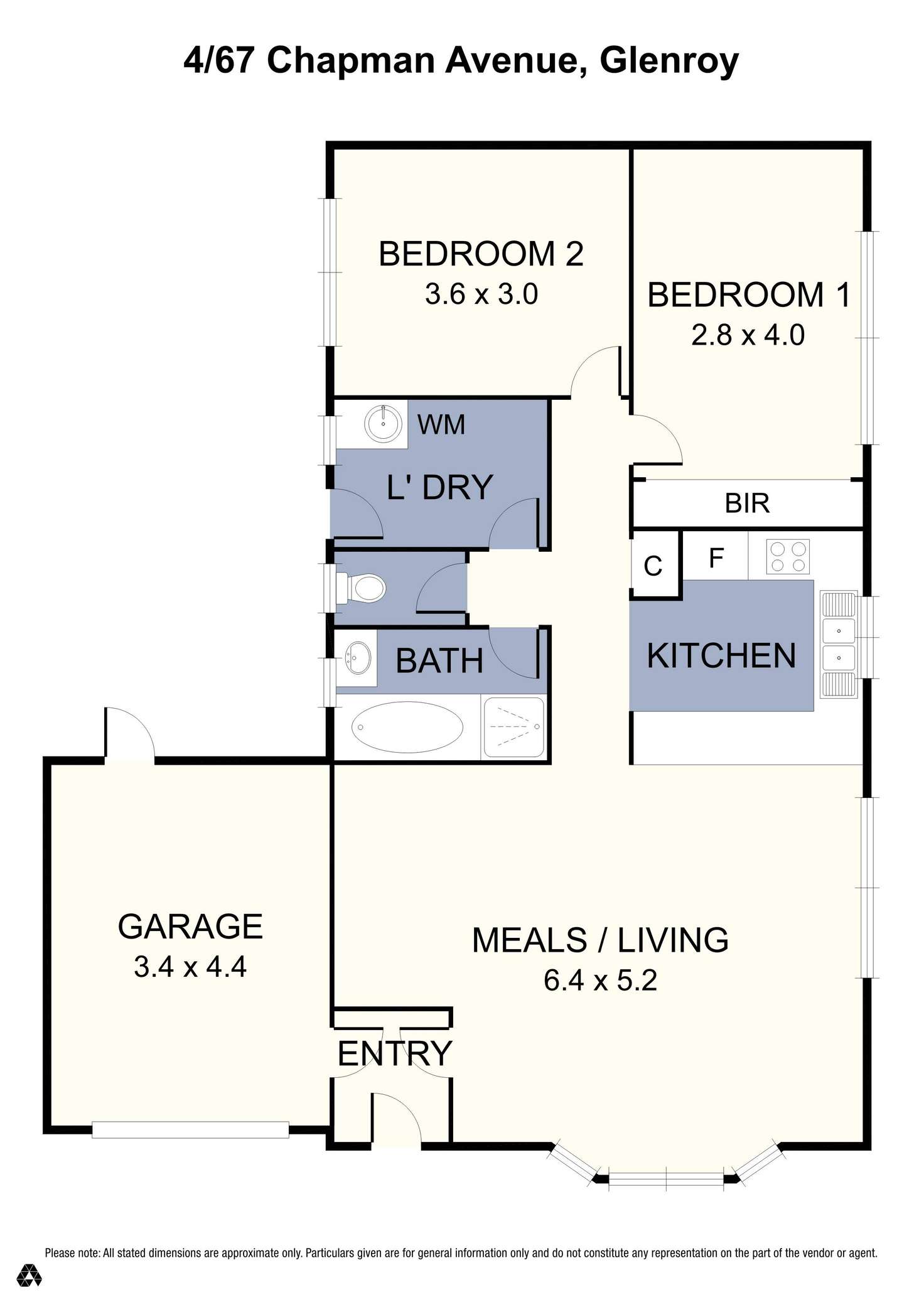 Floorplan of Homely unit listing, 4/67 Chapman Avenue, Glenroy VIC 3046