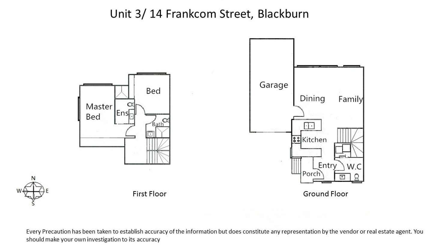 Floorplan of Homely townhouse listing, 3/14 Frankcom Street, Blackburn VIC 3130