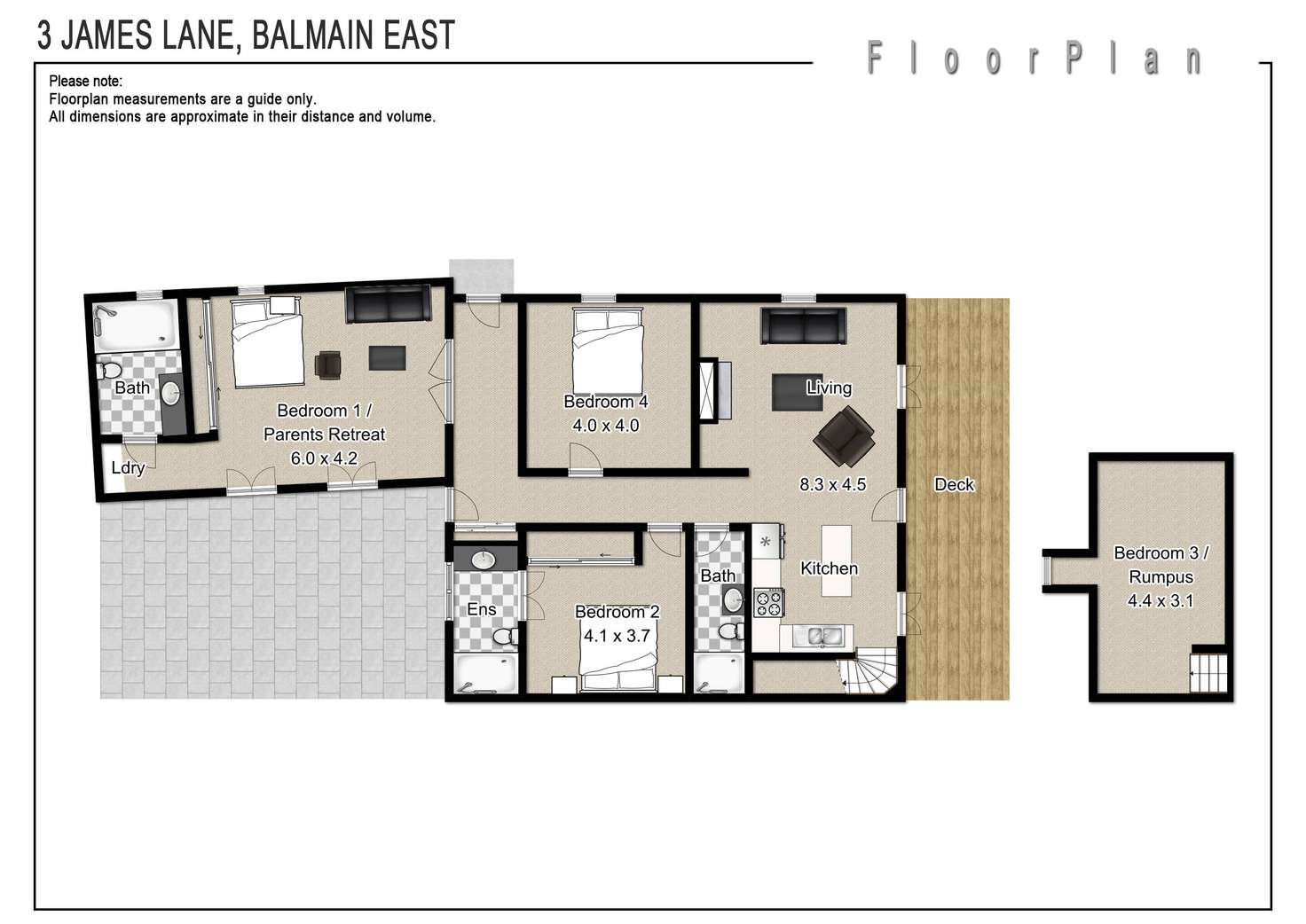 Floorplan of Homely house listing, 3 James Lane, Balmain East NSW 2041