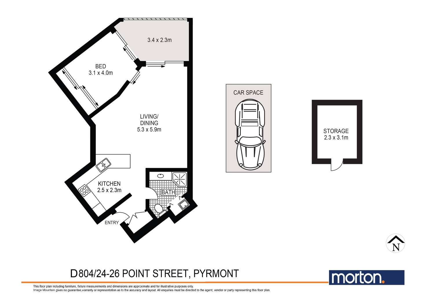 Floorplan of Homely apartment listing, D804/24-26 Point Street, Pyrmont NSW 2009