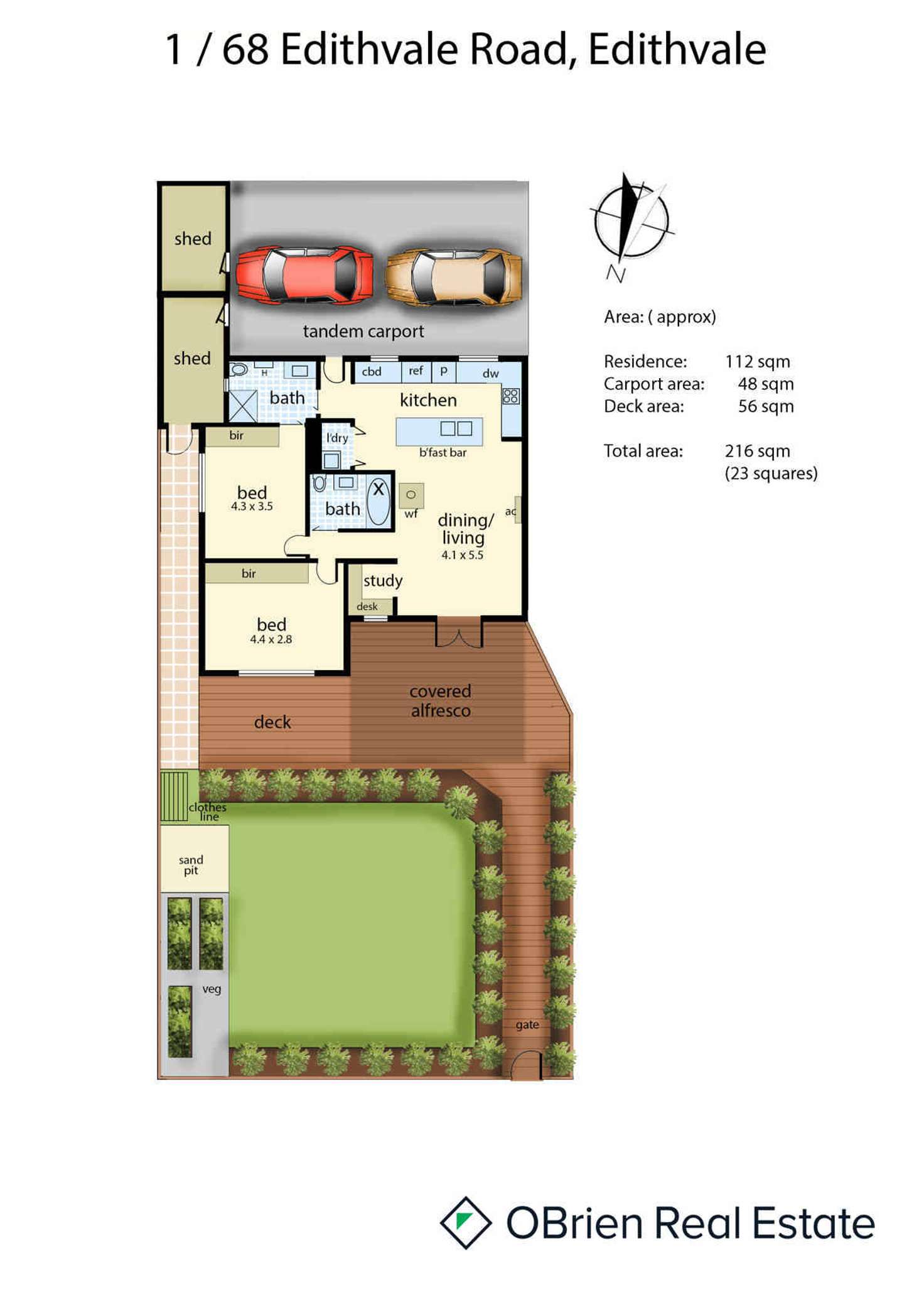 Floorplan of Homely unit listing, 1/68 Edithvale Road, Edithvale VIC 3196