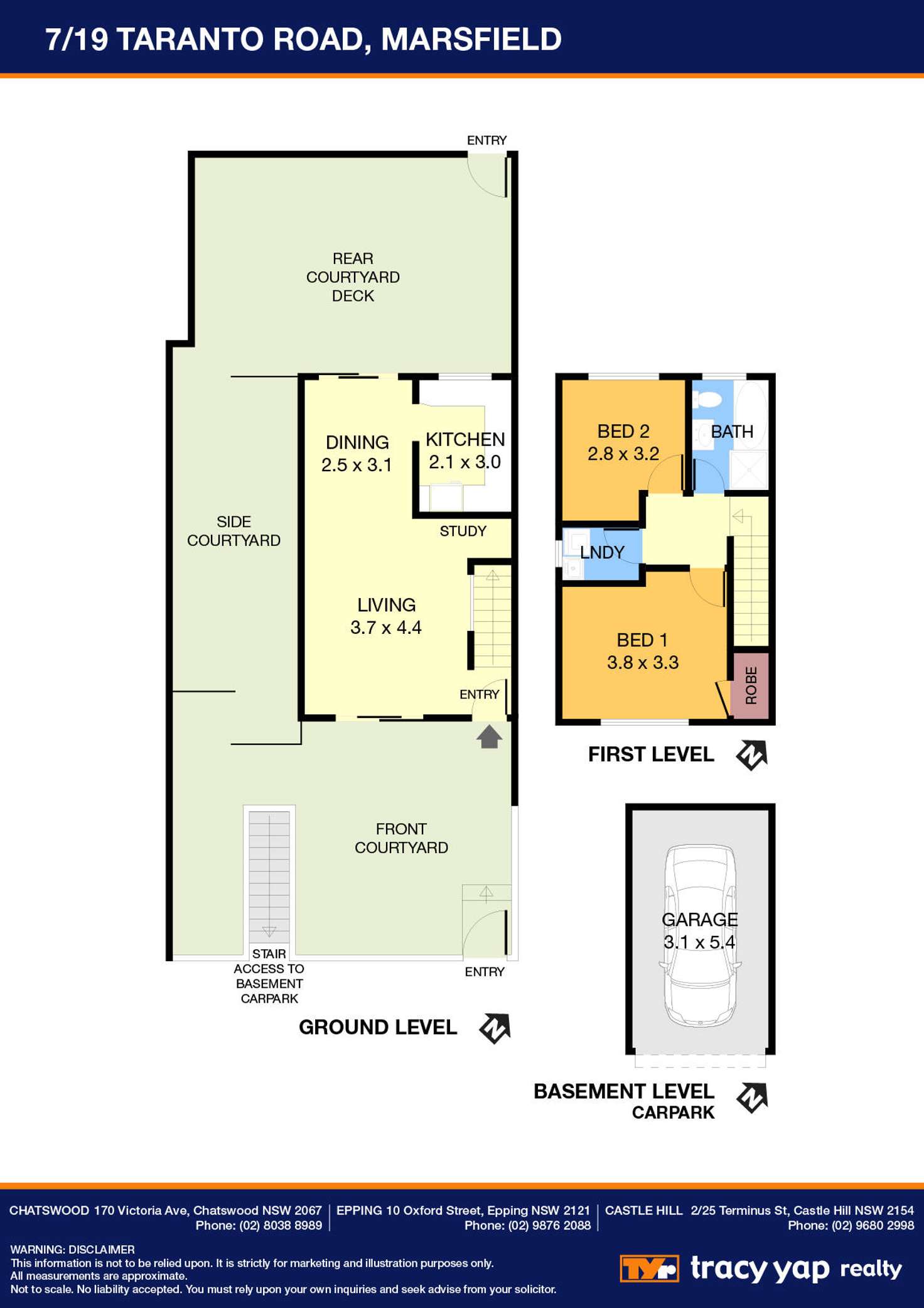 Floorplan of Homely townhouse listing, 7/19 Taranto Road, Marsfield NSW 2122