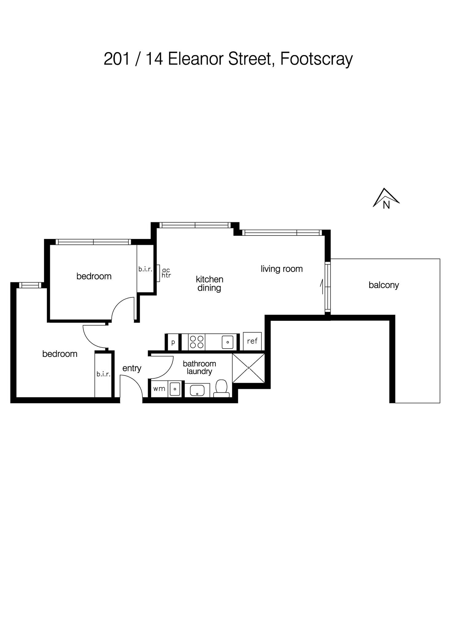 Floorplan of Homely apartment listing, 201/14 Eleanor Street, Footscray VIC 3011