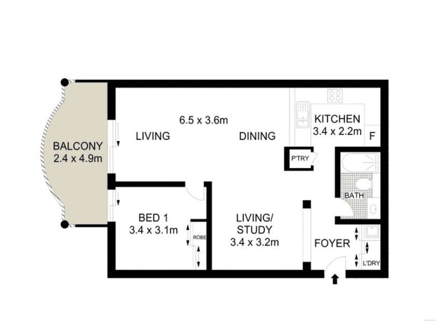 Floorplan of Homely unit listing, 106/28 West Street, North Sydney NSW 2060