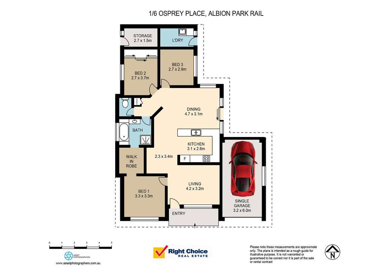 Floorplan of Homely villa listing, 1/6 Osprey Place, Albion Park Rail NSW 2527