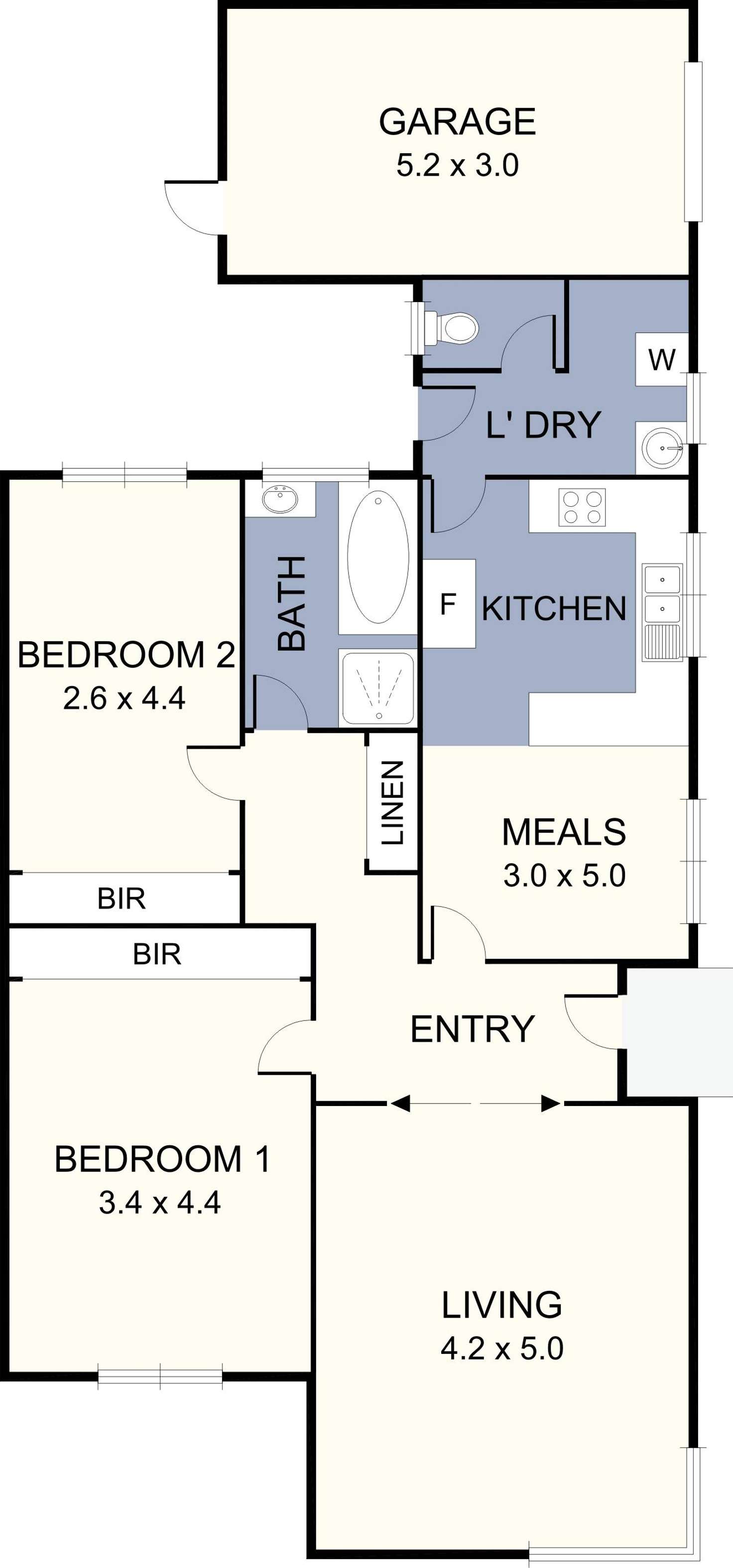 Floorplan of Homely unit listing, 1/101 Glenroy Road, Glenroy VIC 3046