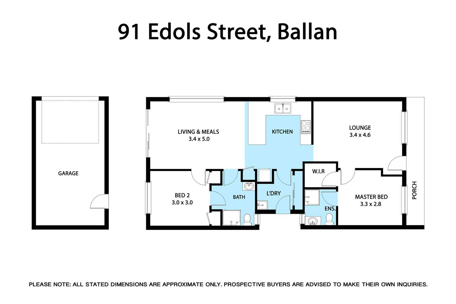 Floorplan of Homely unit listing, 1/91 Edols Street, Ballan VIC 3342