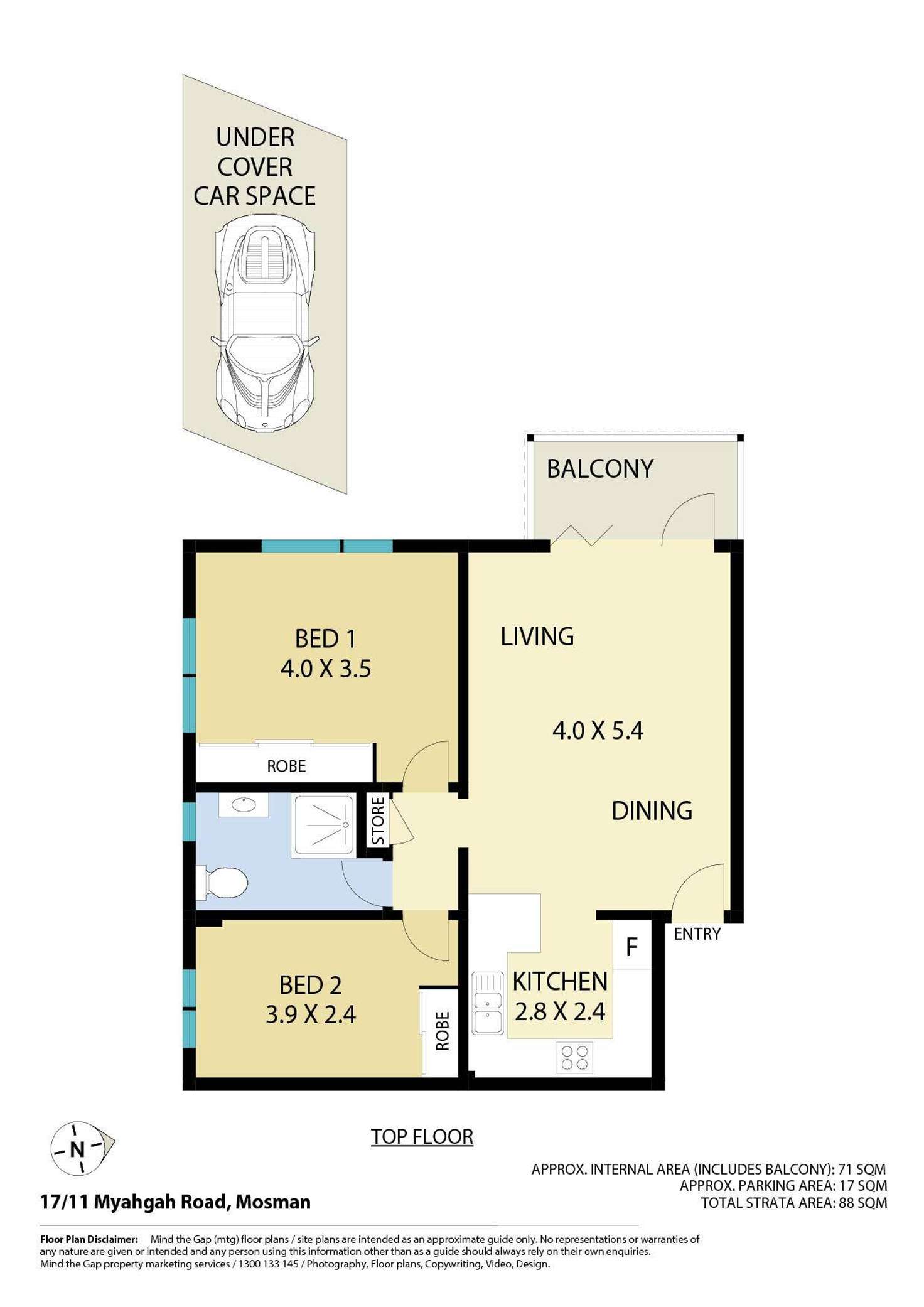 Floorplan of Homely apartment listing, 17/11-17 Myahgah Road, Mosman NSW 2088