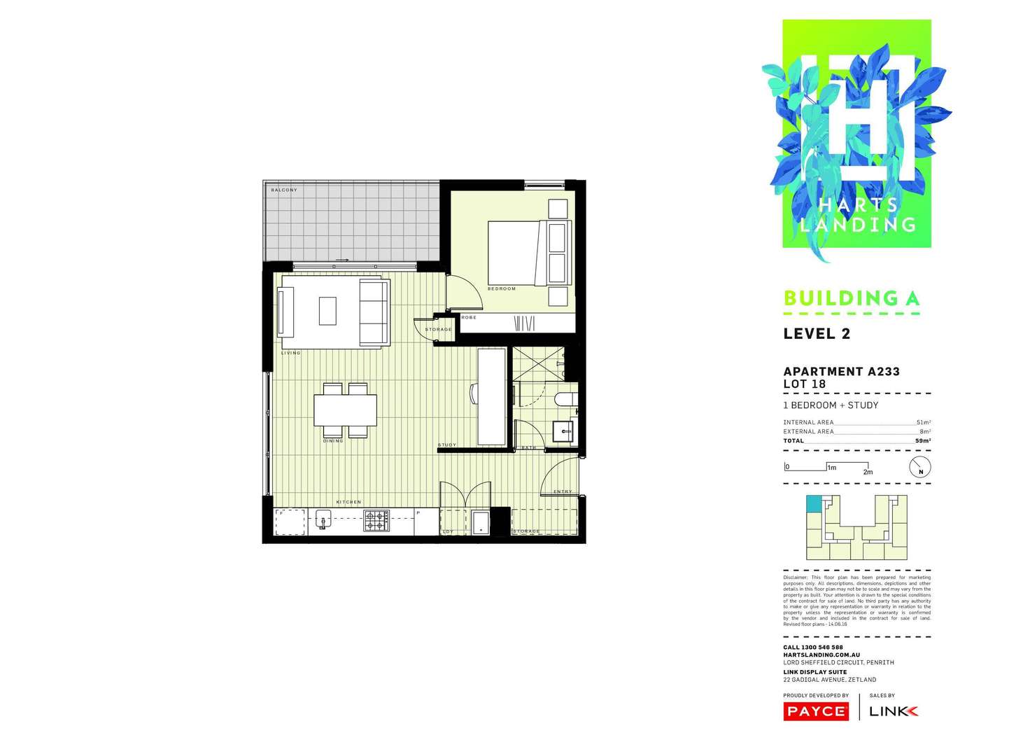 Floorplan of Homely apartment listing, 233/1-39 Lord Sheffield Circuit, Penrith NSW 2750