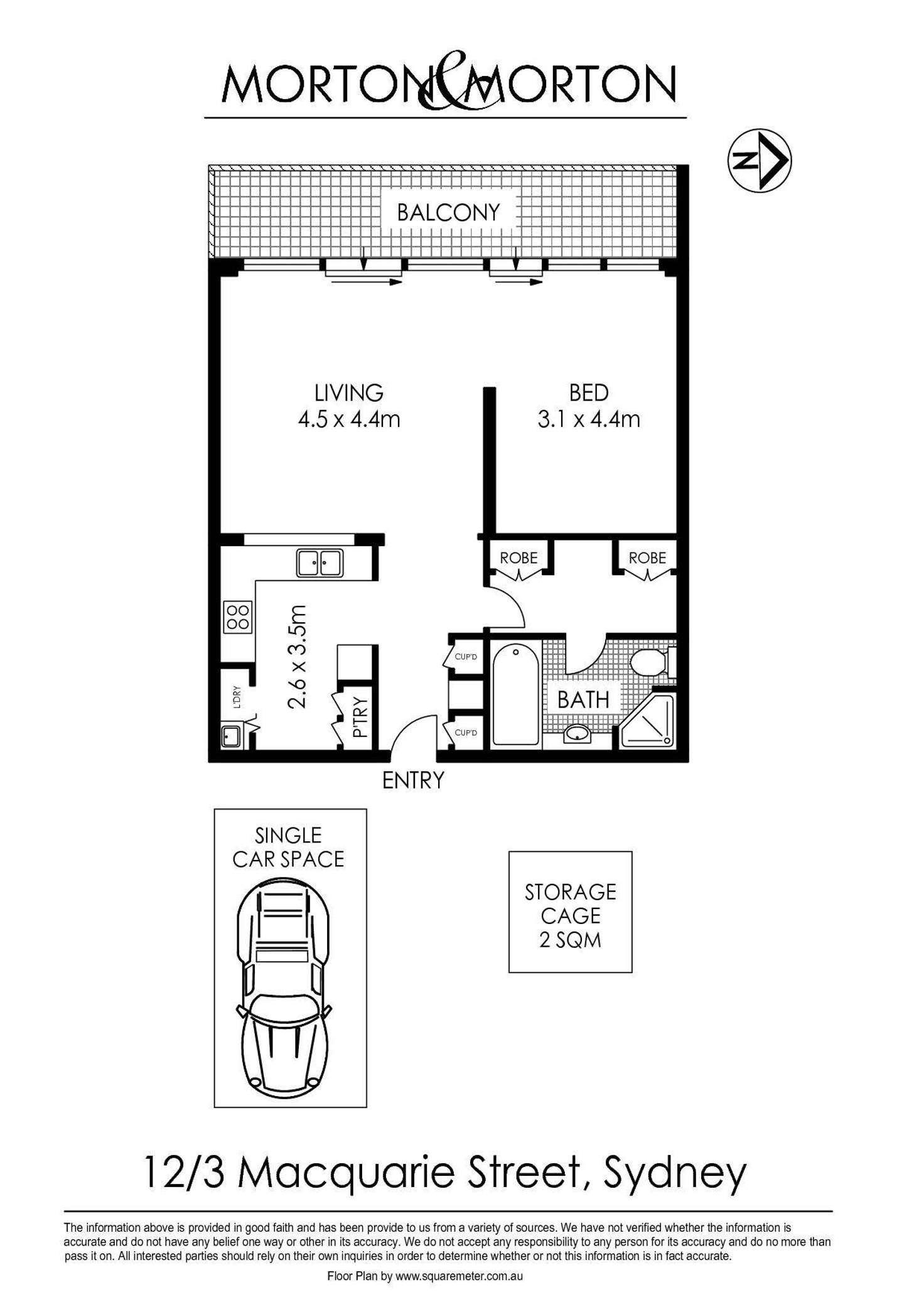 Floorplan of Homely apartment listing, 12/3 Macquarie Street, Sydney NSW 2000