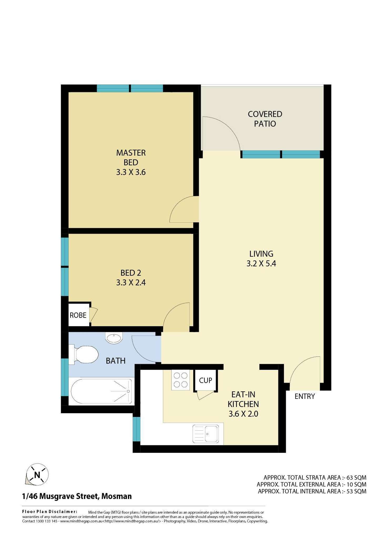 Floorplan of Homely unit listing, 1/46 Musgrave Street, Mosman NSW 2088