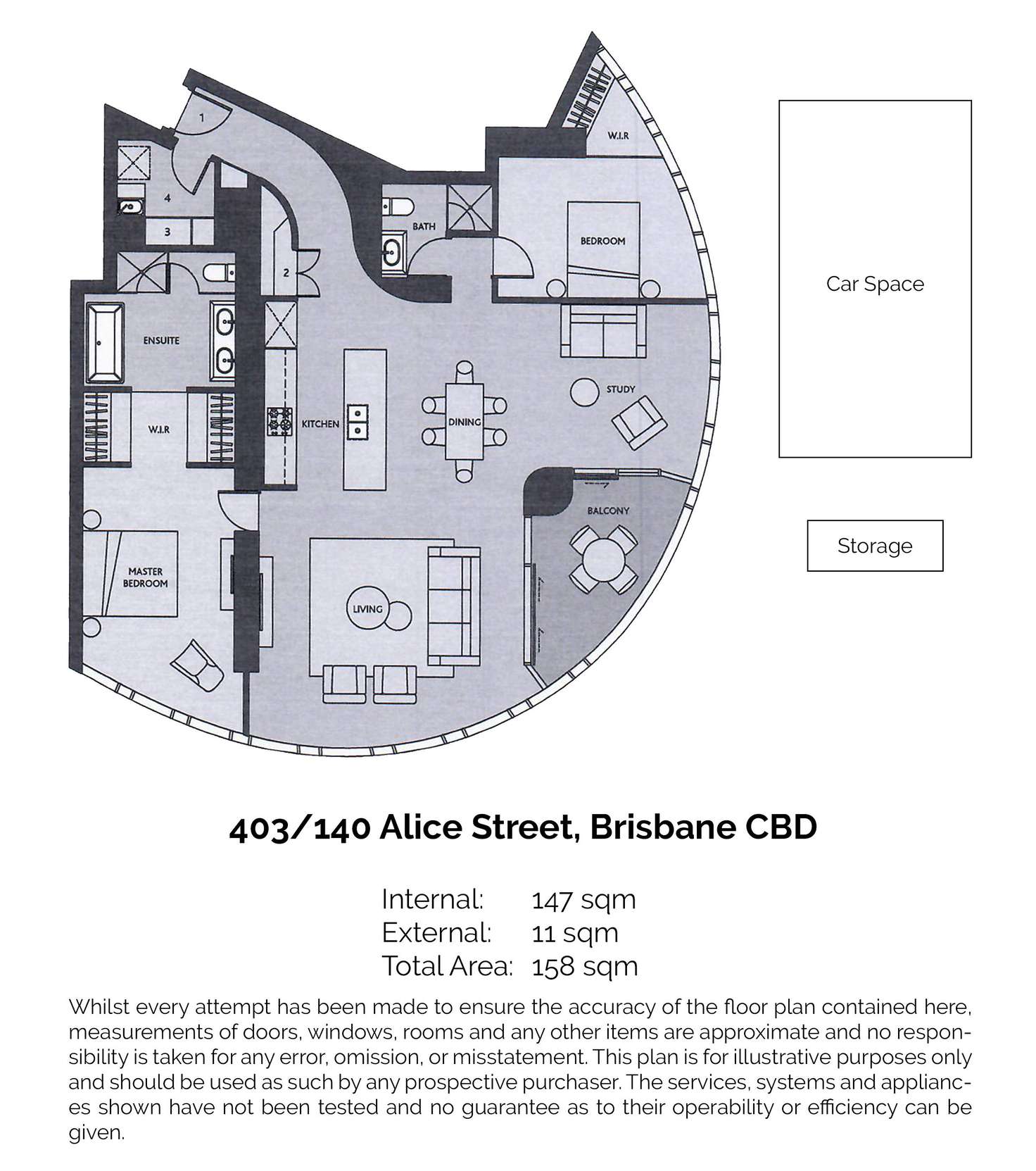 Floorplan of Homely apartment listing, 403/140 Alice Street, Brisbane City QLD 4000