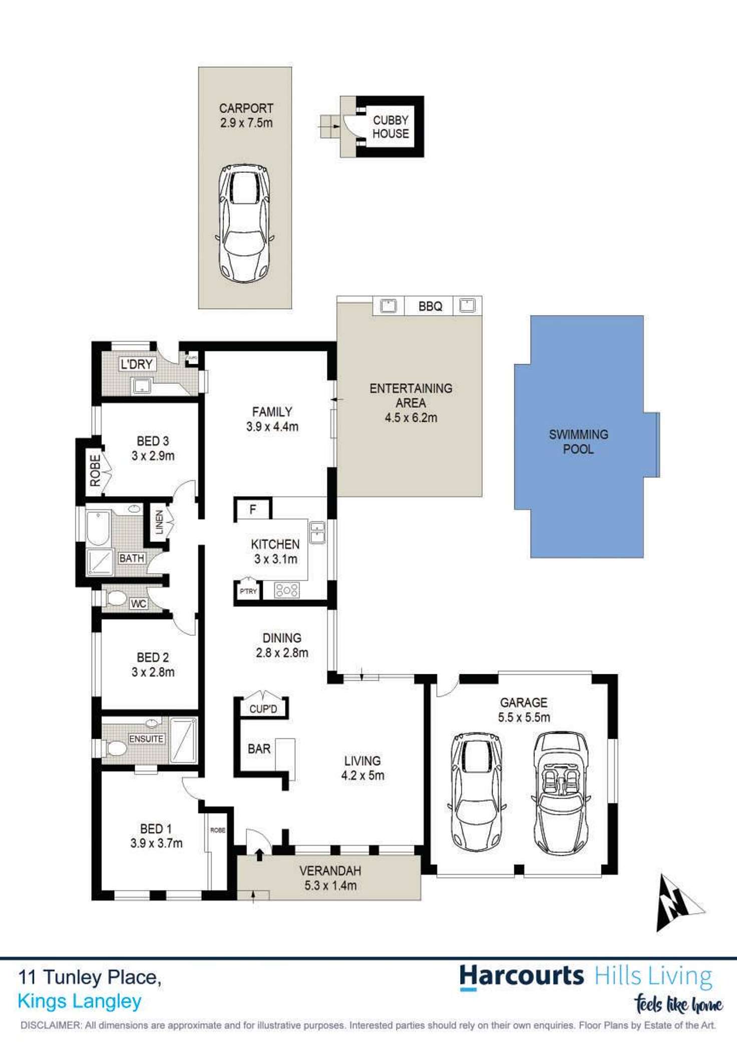 Floorplan of Homely house listing, 11 Tunley Place, Kings Langley NSW 2147