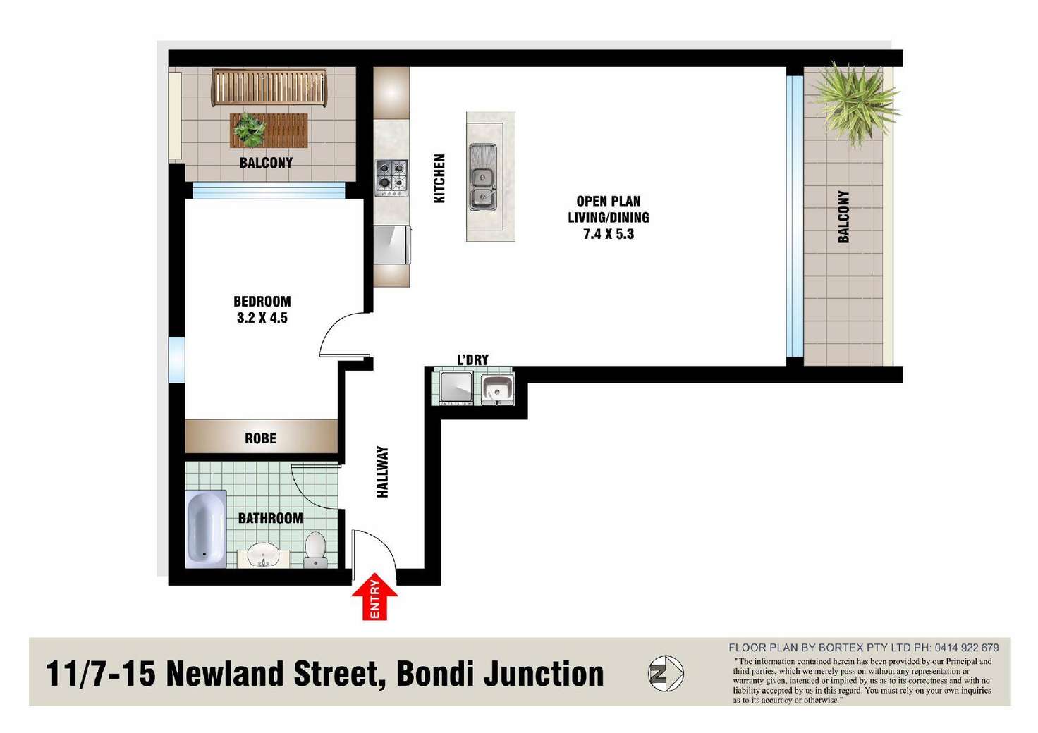 Floorplan of Homely apartment listing, 11/7-15 Newland Street, Bondi Junction NSW 2022