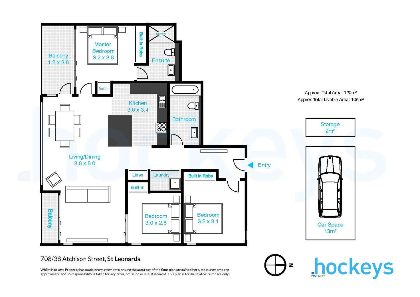 Floorplan of Homely apartment listing, Level 7/38 Atchison Street, St Leonards NSW 2065