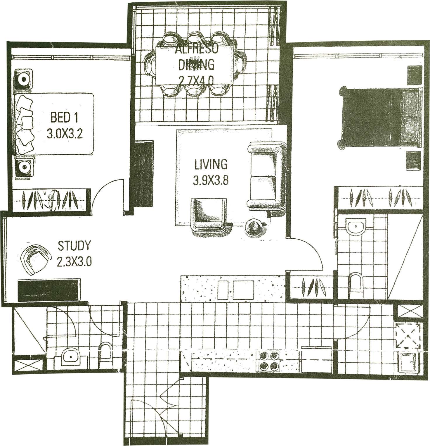 Floorplan of Homely apartment listing, Level 44/4405/128 Charlotte Street, Brisbane City QLD 4000