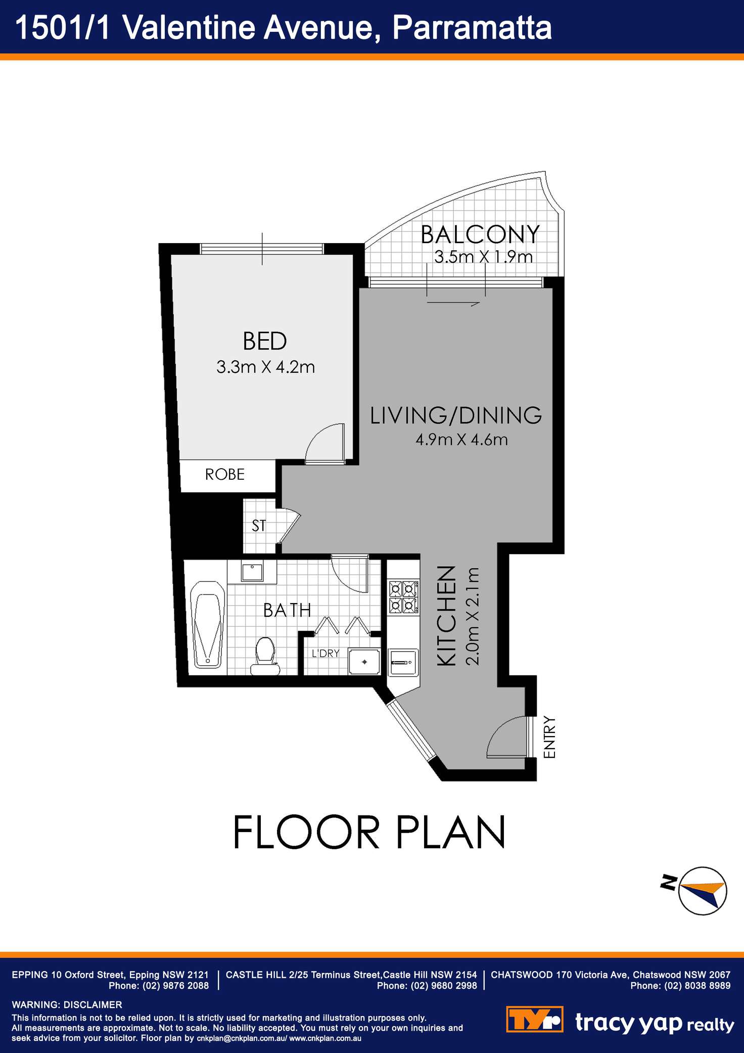 Floorplan of Homely apartment listing, Suite 1501/1 Valentine Avenue, Parramatta NSW 2150