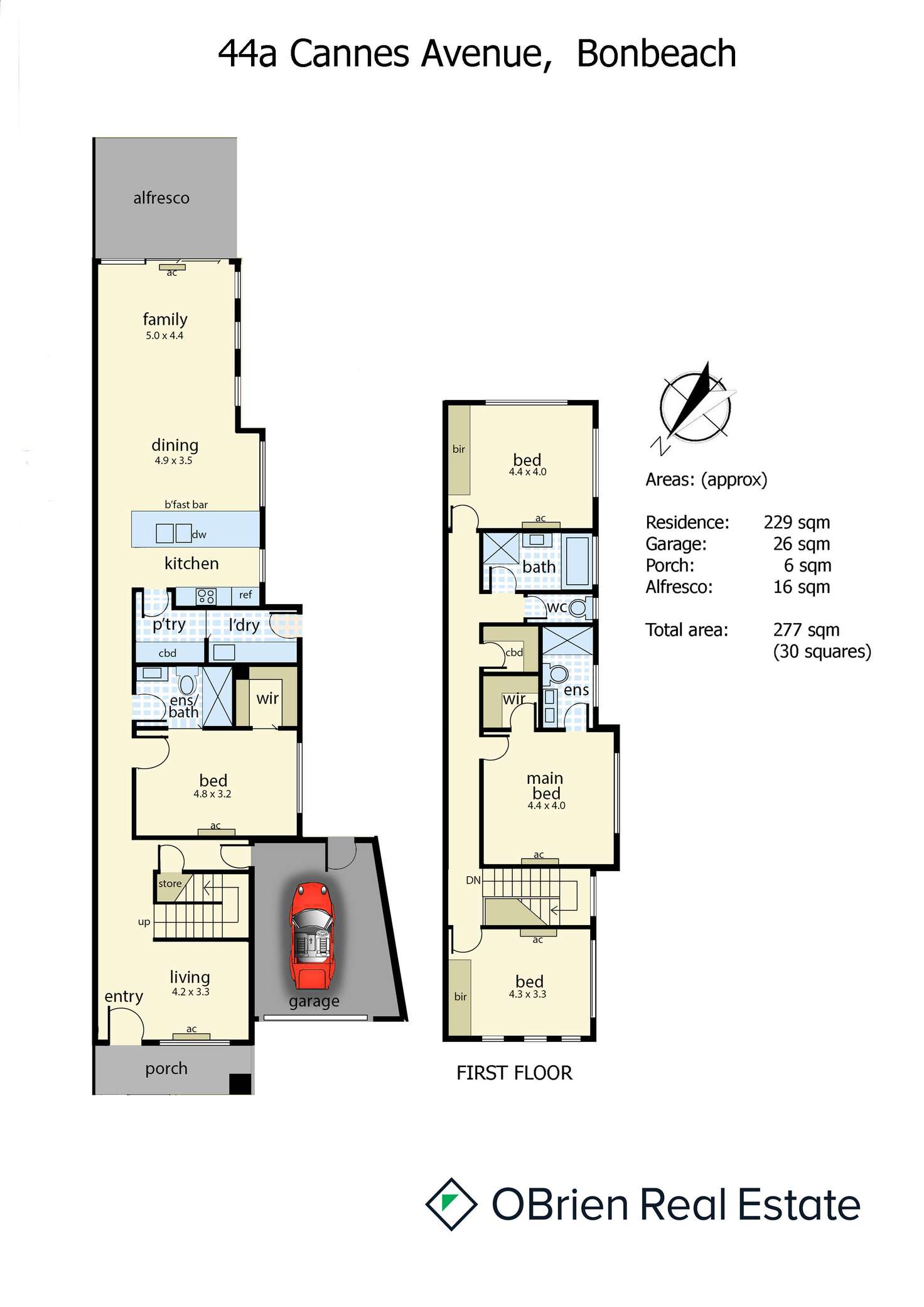 Floorplan of Homely townhouse listing, 44A Cannes Avenue, Bonbeach VIC 3196