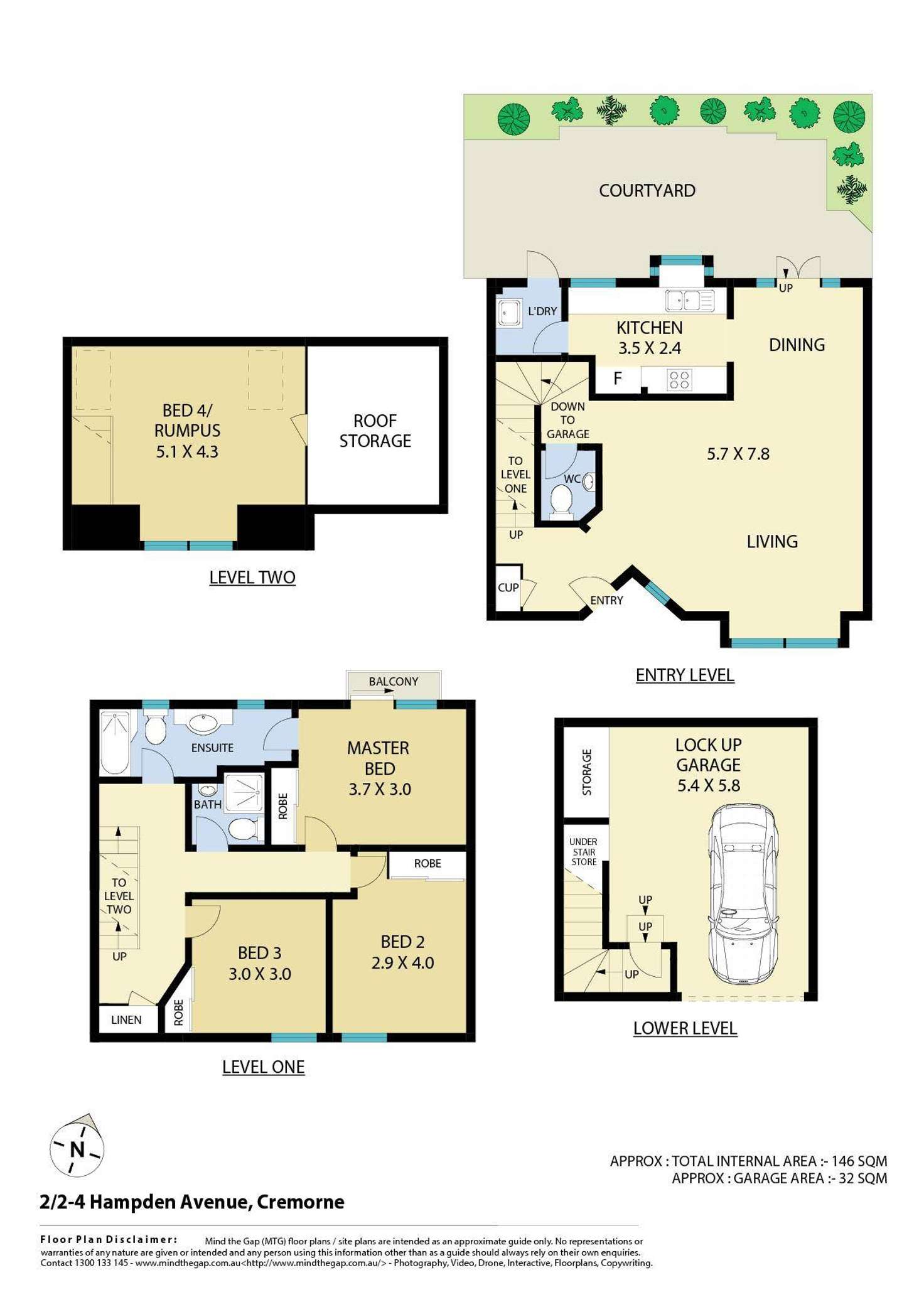 Floorplan of Homely townhouse listing, 2/2-4 Hampden Avenue, Cremorne NSW 2090