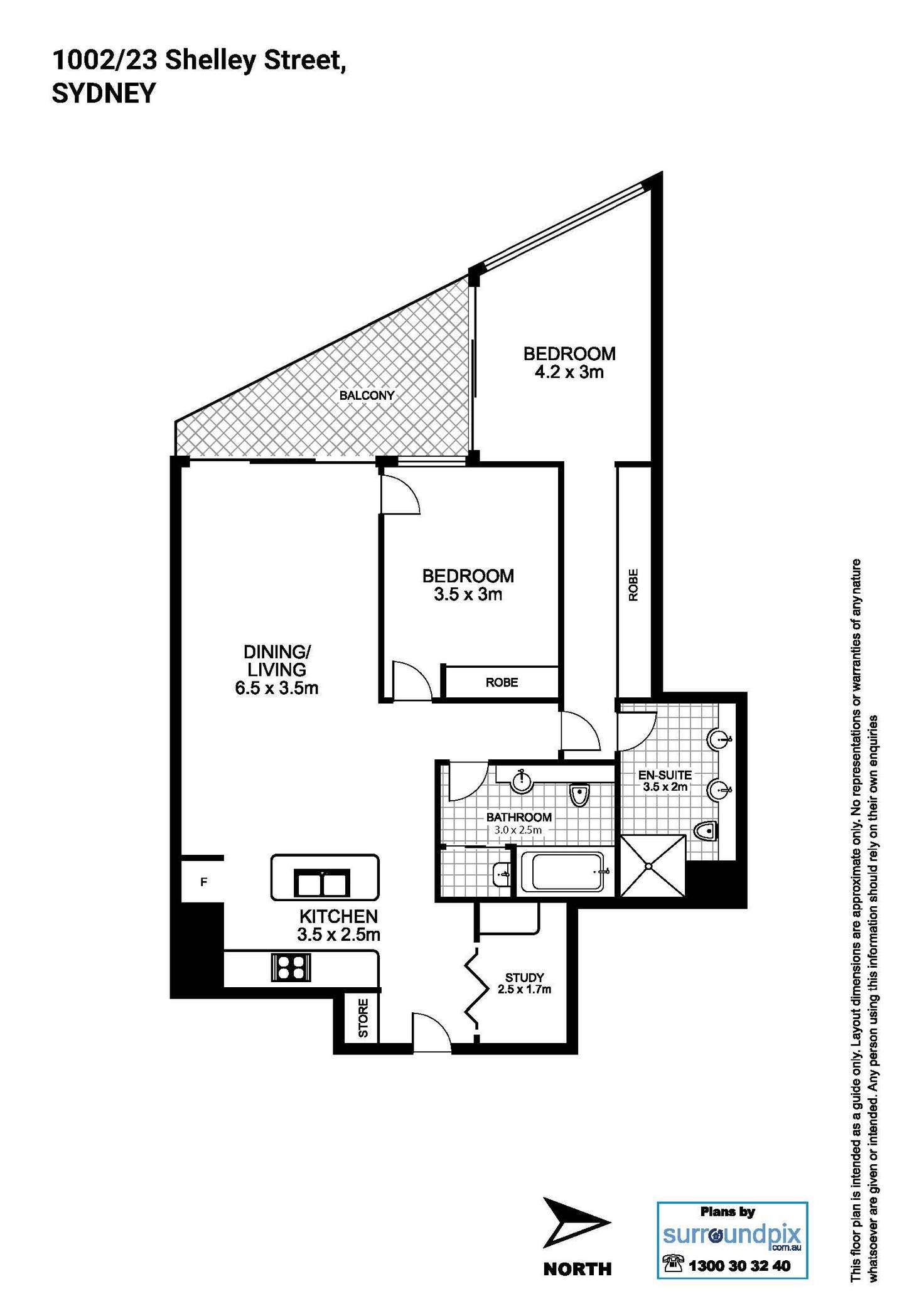 Floorplan of Homely apartment listing, 1002/23 Shelley Street, Sydney NSW 2000