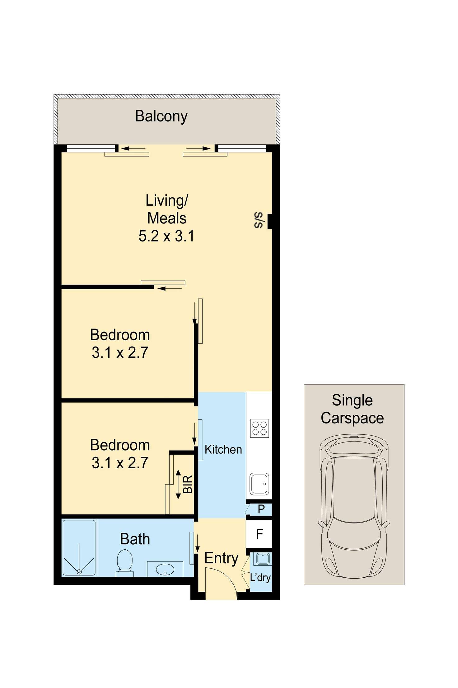 Floorplan of Homely apartment listing, 1412/35 Malcolm Street, South Yarra VIC 3141