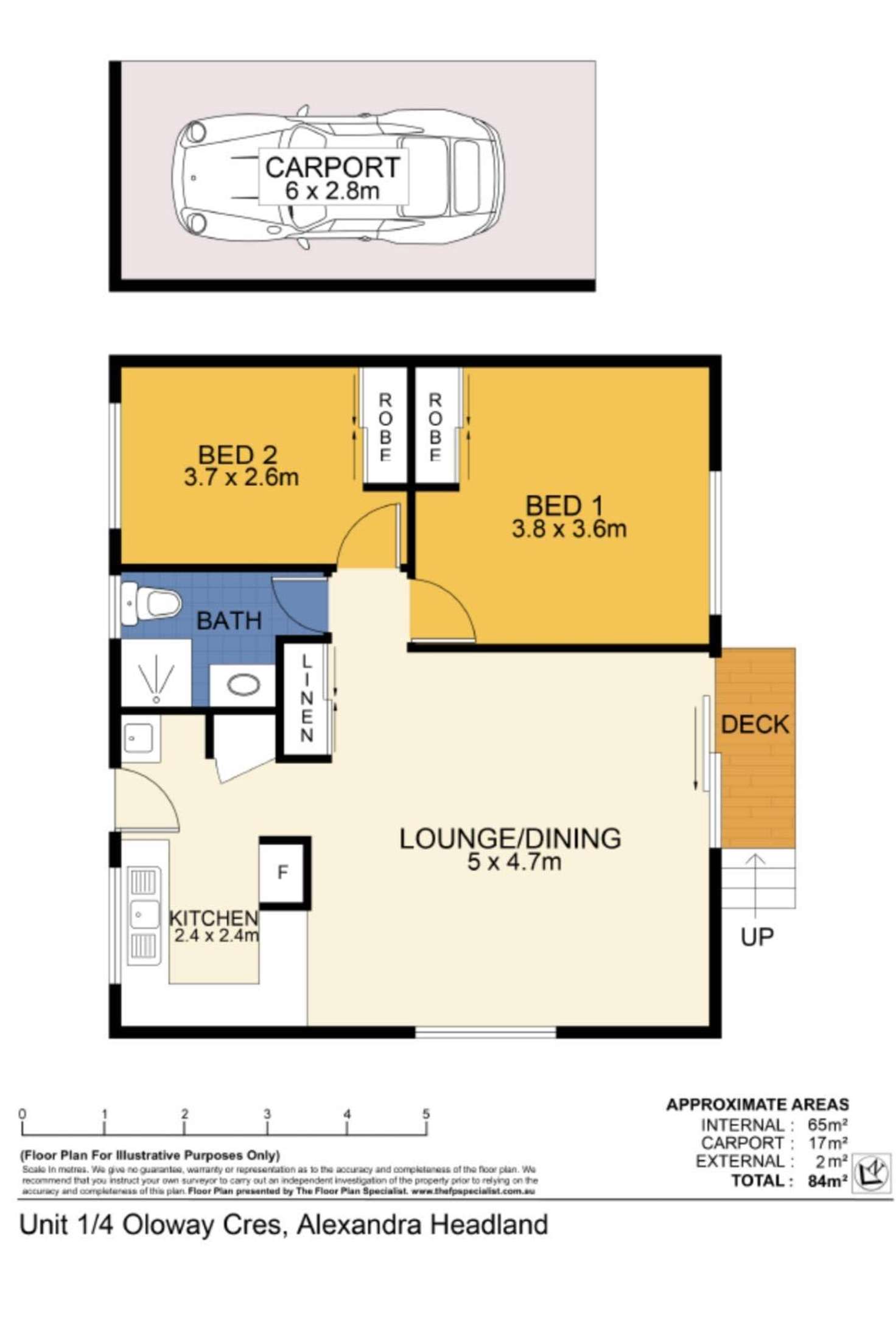 Floorplan of Homely unit listing, 1/4 Oloway Crescent, Alexandra Headland QLD 4572