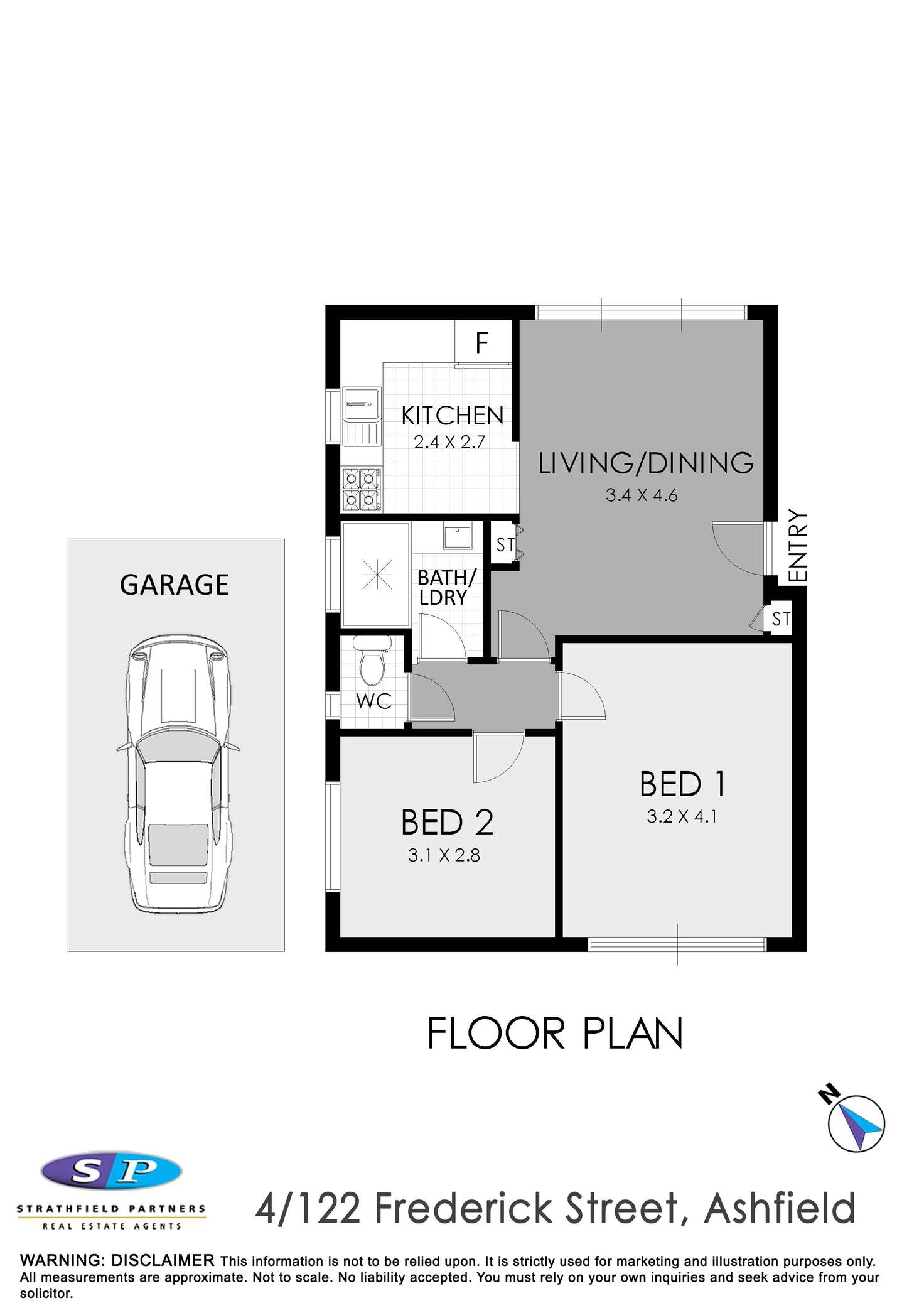 Floorplan of Homely apartment listing, 4/122 Frederick Street, Ashfield NSW 2131